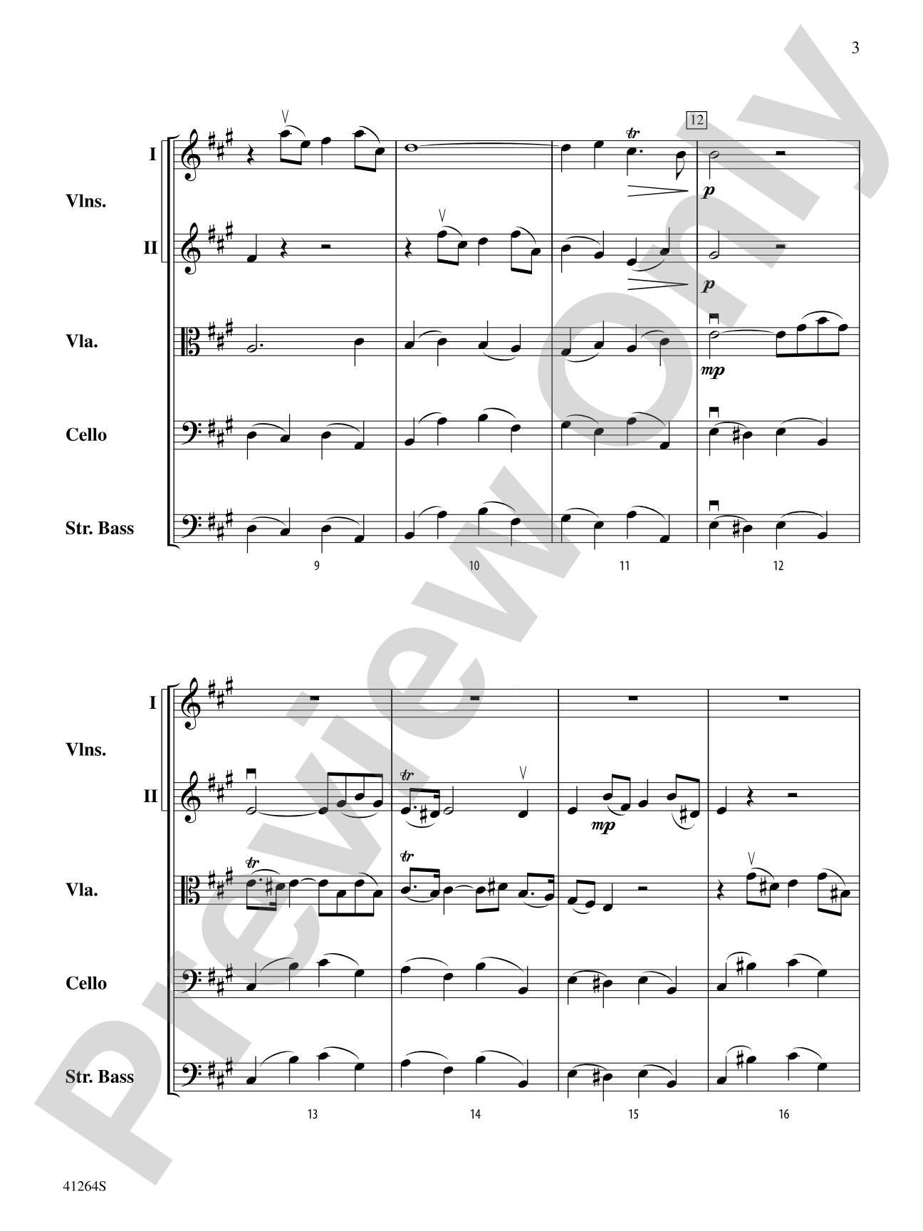 Andante from Trio Sonata Op. 5, No. 1: String Orchestra Conductor Score & Parts