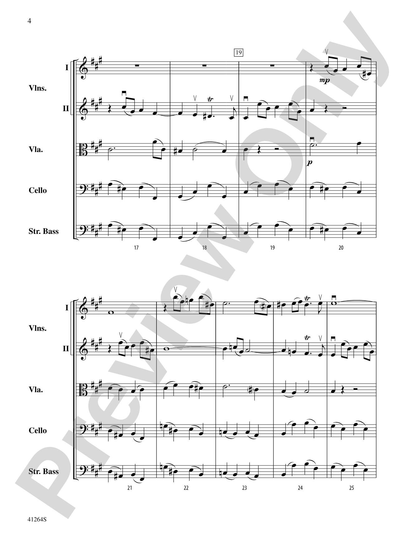 Andante from Trio Sonata Op. 5, No. 1: String Orchestra Conductor Score & Parts