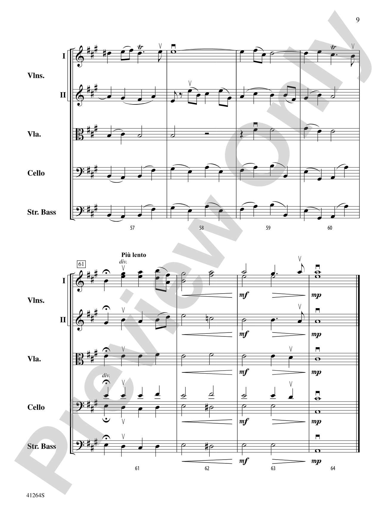Andante from Trio Sonata Op. 5, No. 1: String Orchestra Conductor Score & Parts