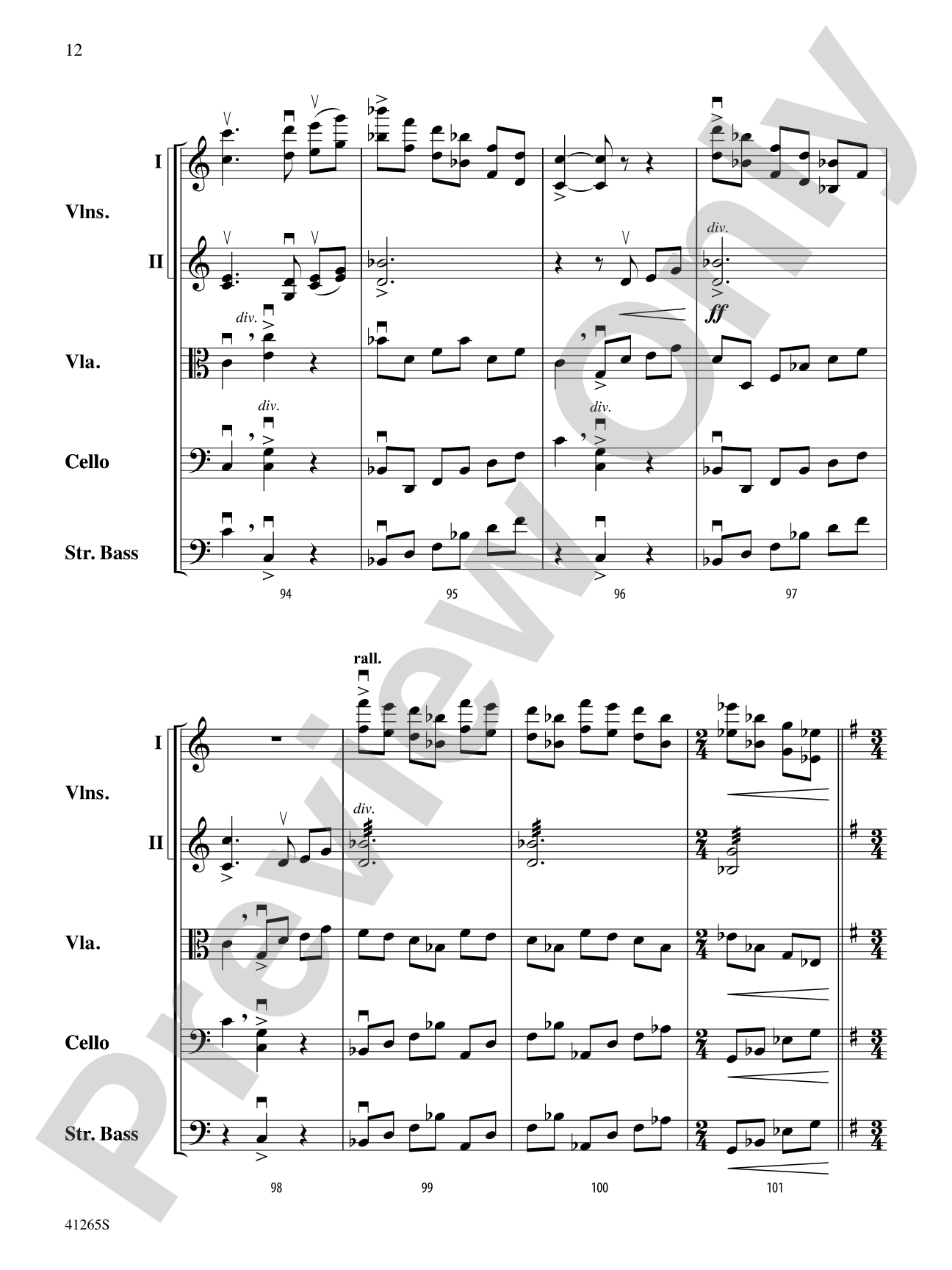 Country Song: String Orchestra Conductor Score & Parts