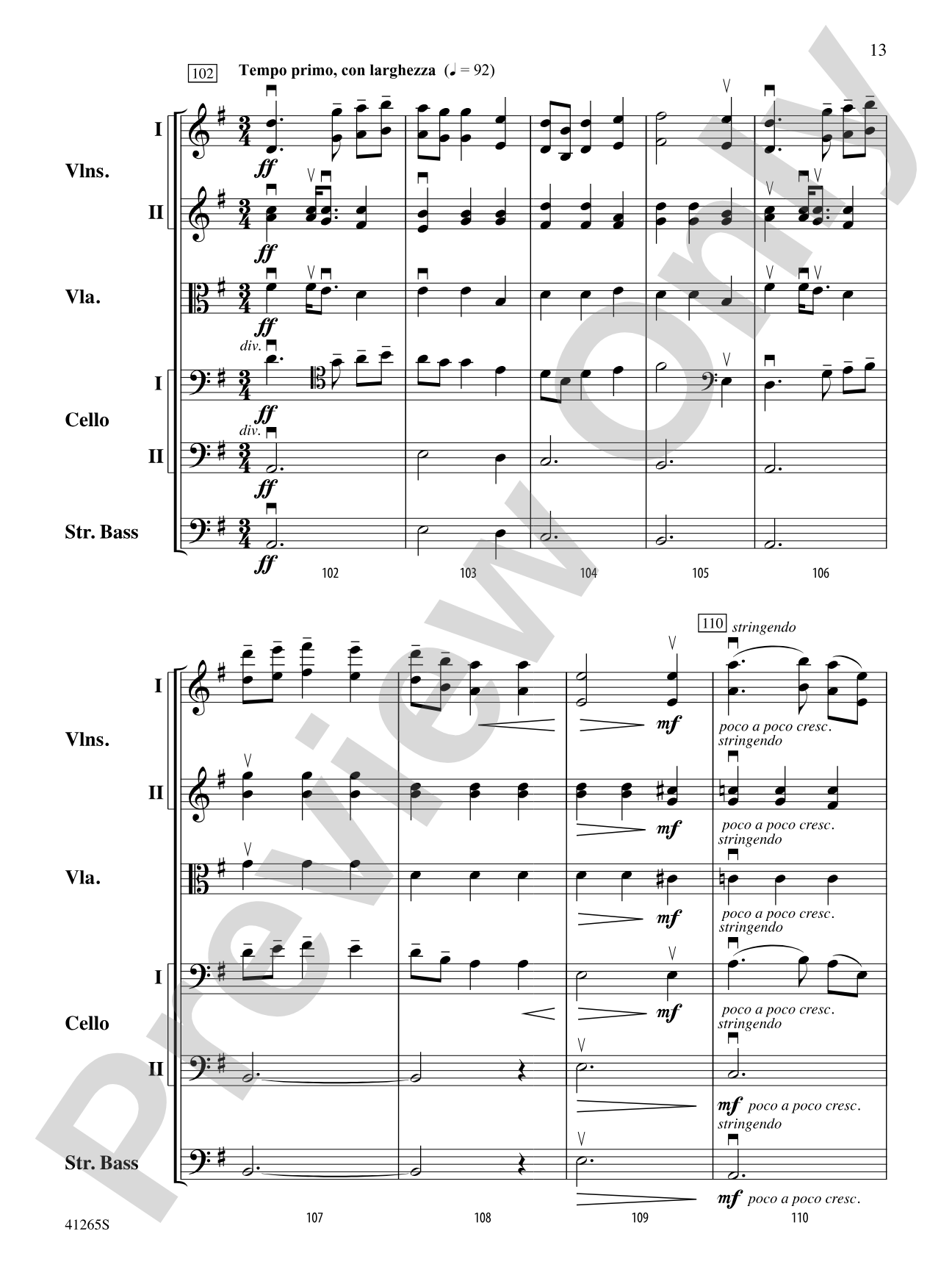 Country Song: String Orchestra Conductor Score & Parts