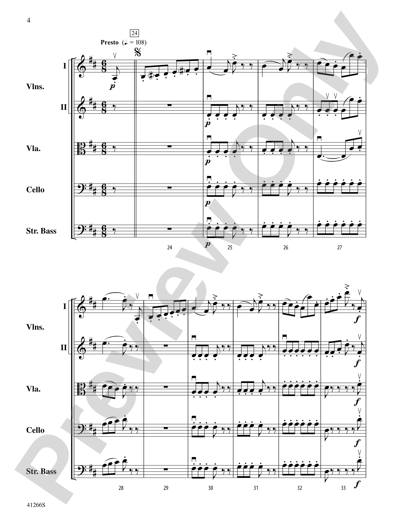Adagio and Presto: String Orchestra Conductor Score & Parts