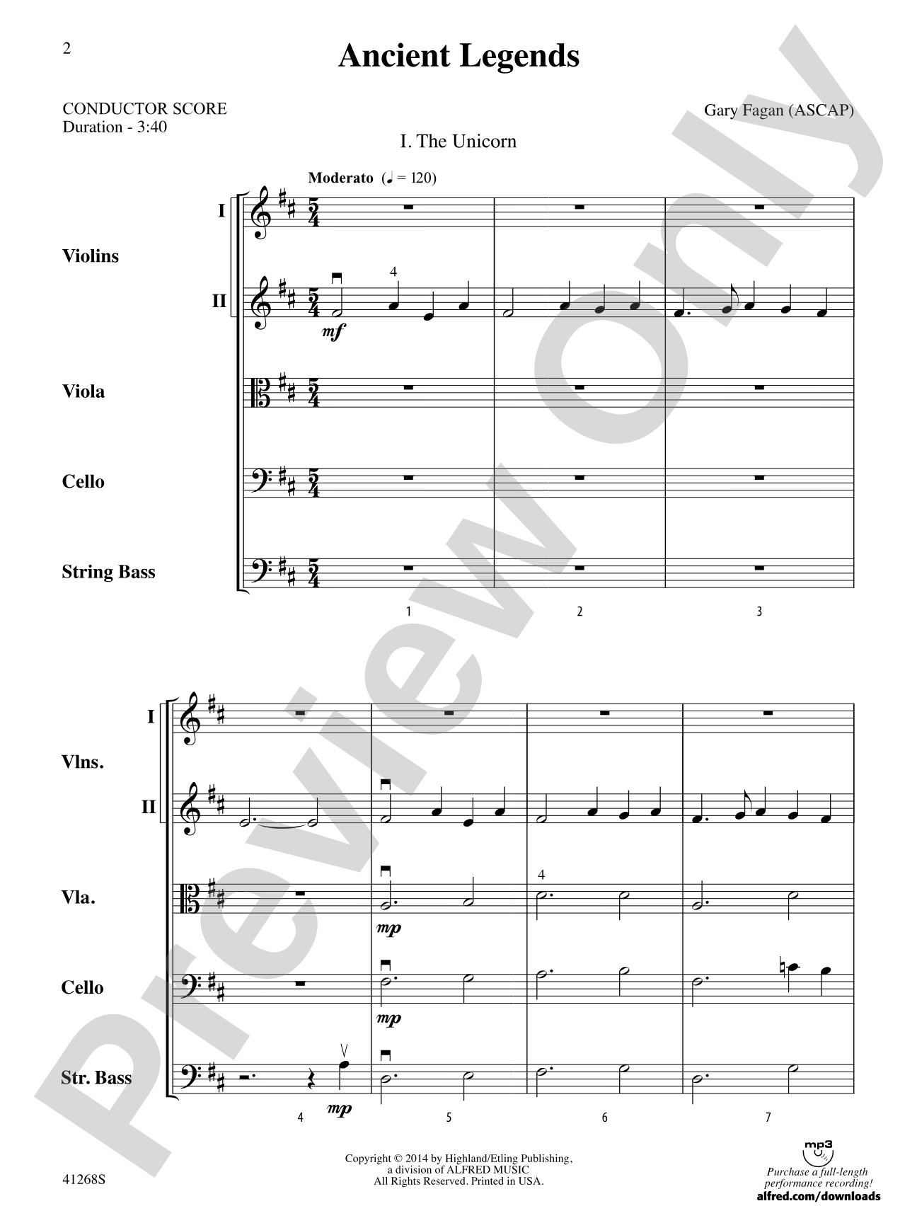 Ancient Legends: String Orchestra Conductor Score & Parts