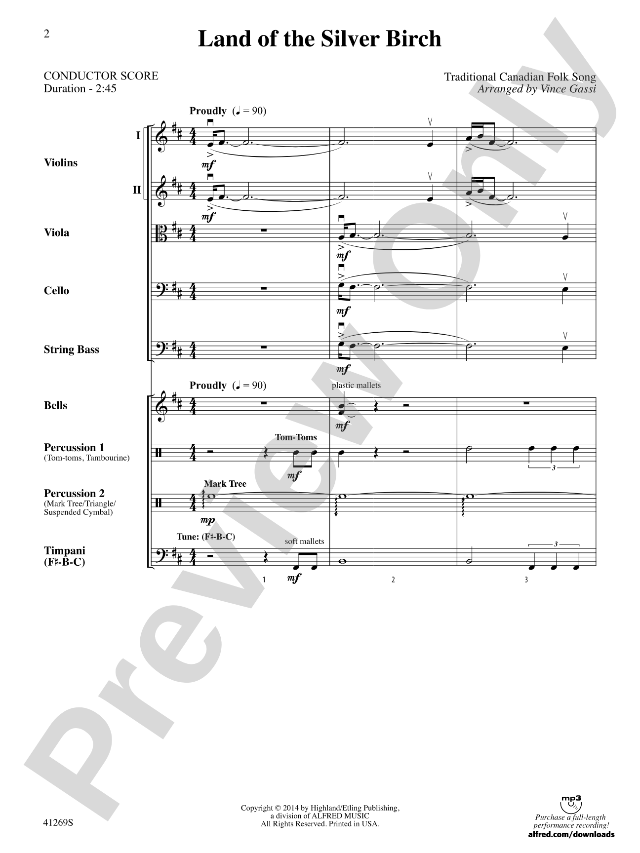Land of the Silver Birch: String Orchestra Conductor Score & Parts