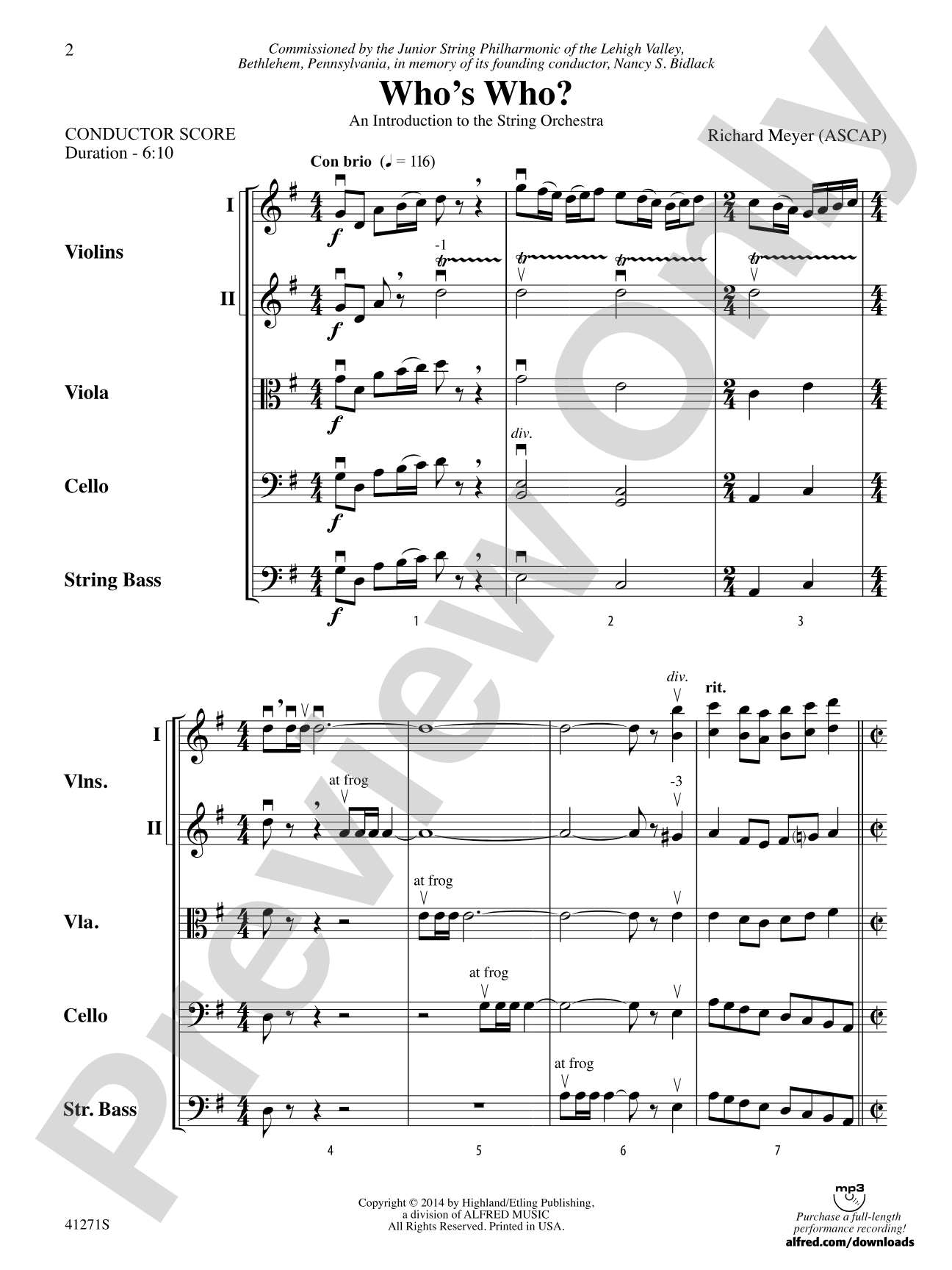 Who's Who?: String Orchestra Conductor Score & Parts