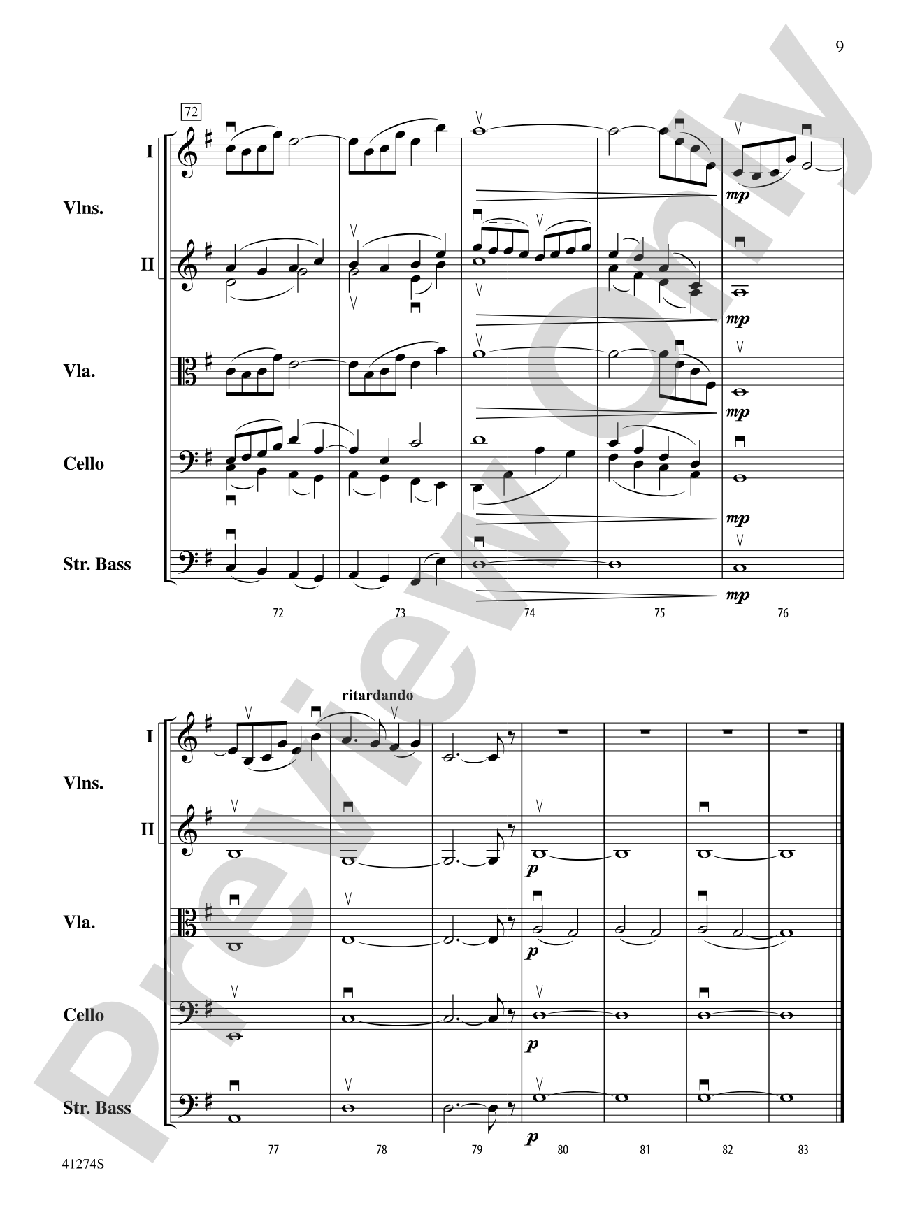 Cloud Dance: String Orchestra Conductor Score & Parts