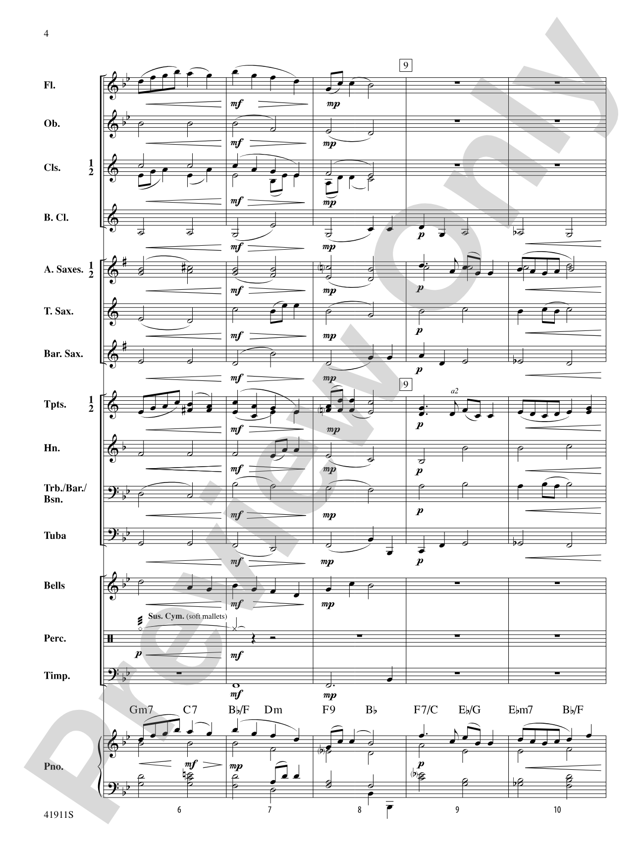 To a Wild Rose (from Woodland Sketches, Op. 51): Concert Band Conductor Score & Parts