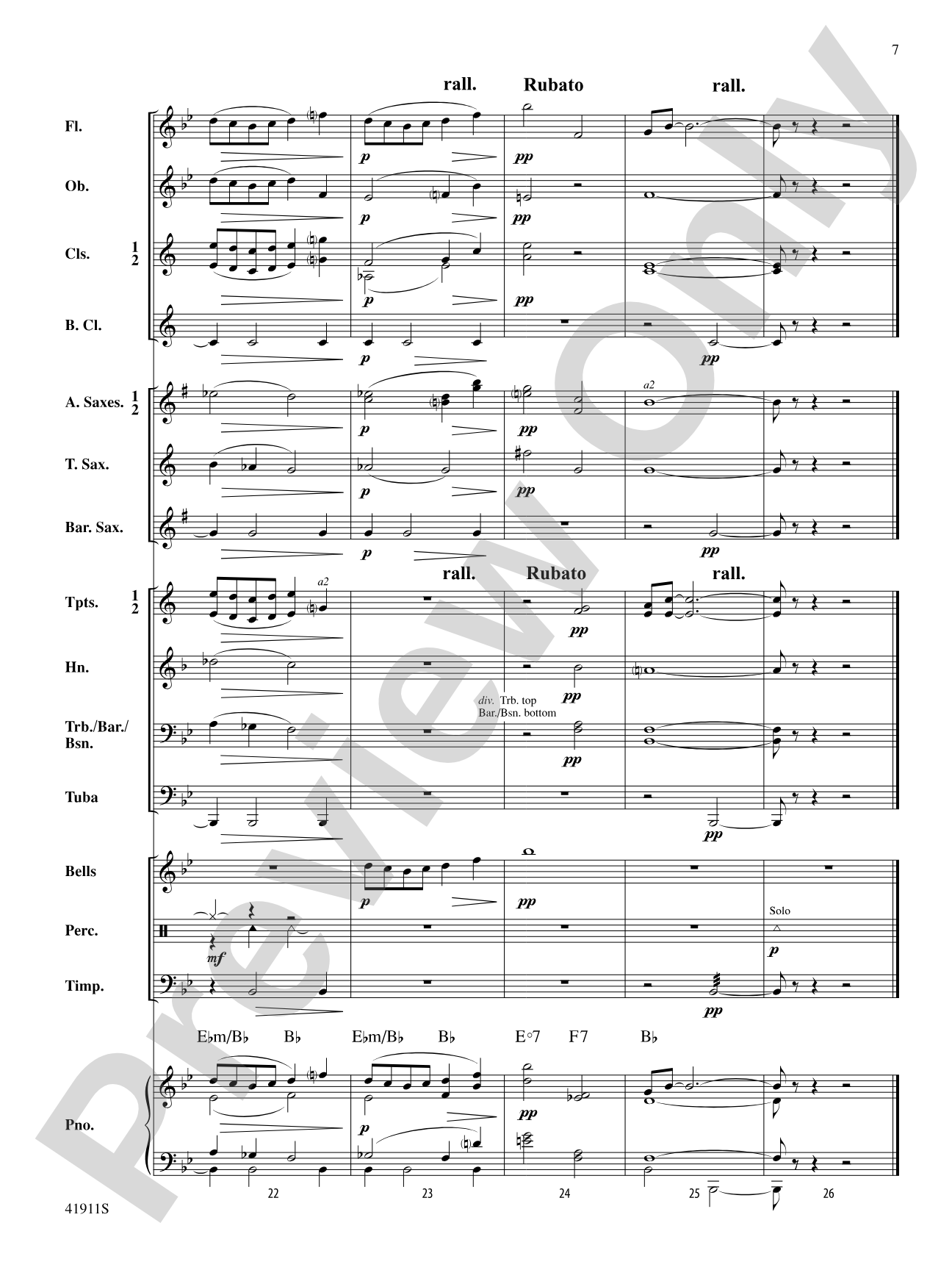 To a Wild Rose (from Woodland Sketches, Op. 51): Concert Band Conductor Score & Parts