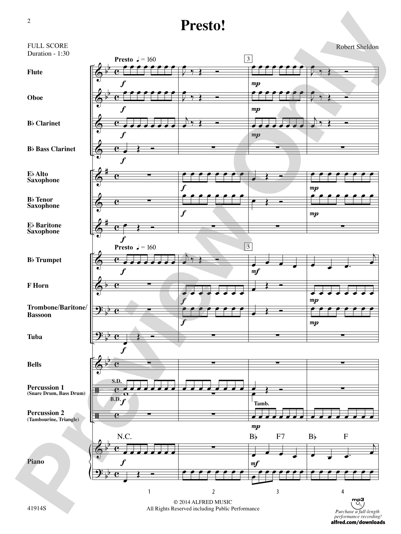 Presto!: Concert Band Conductor Score & Parts