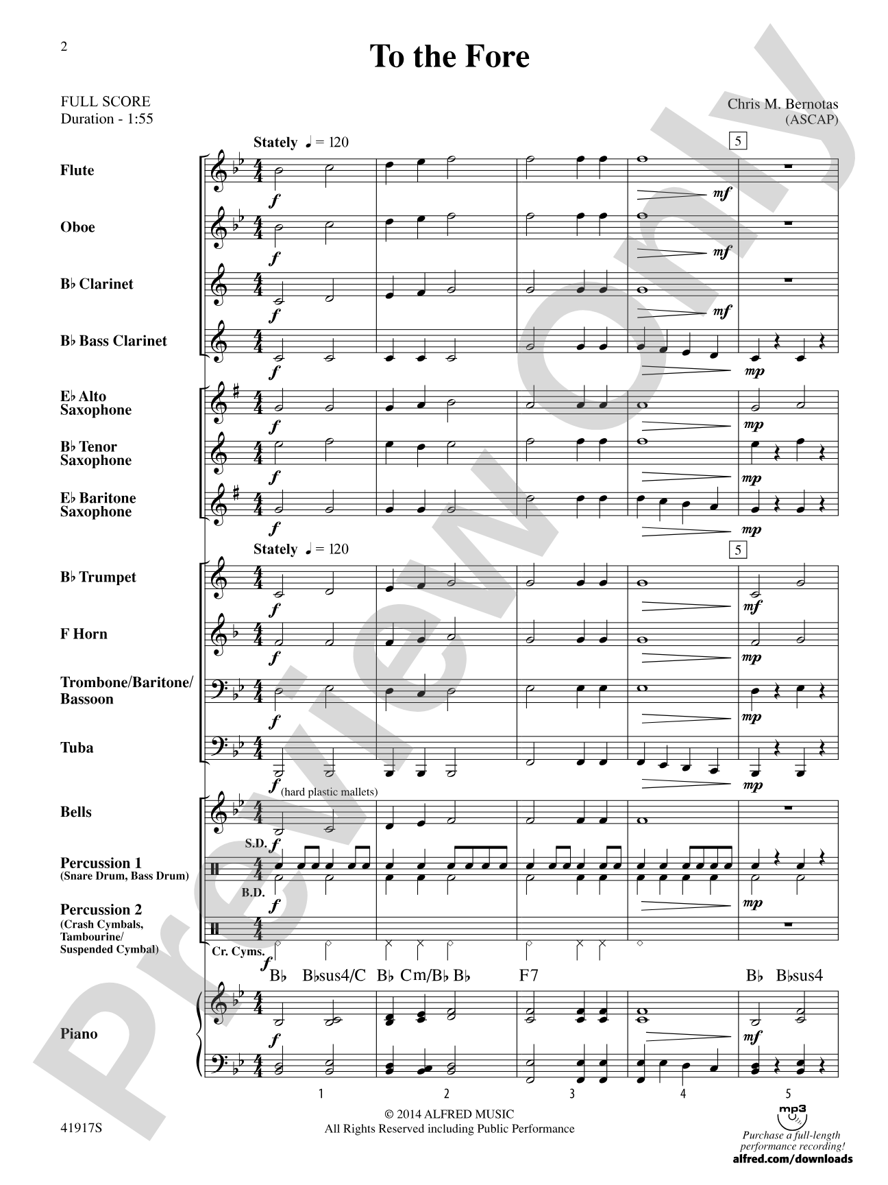 To the Fore: Concert Band Conductor Score & Parts