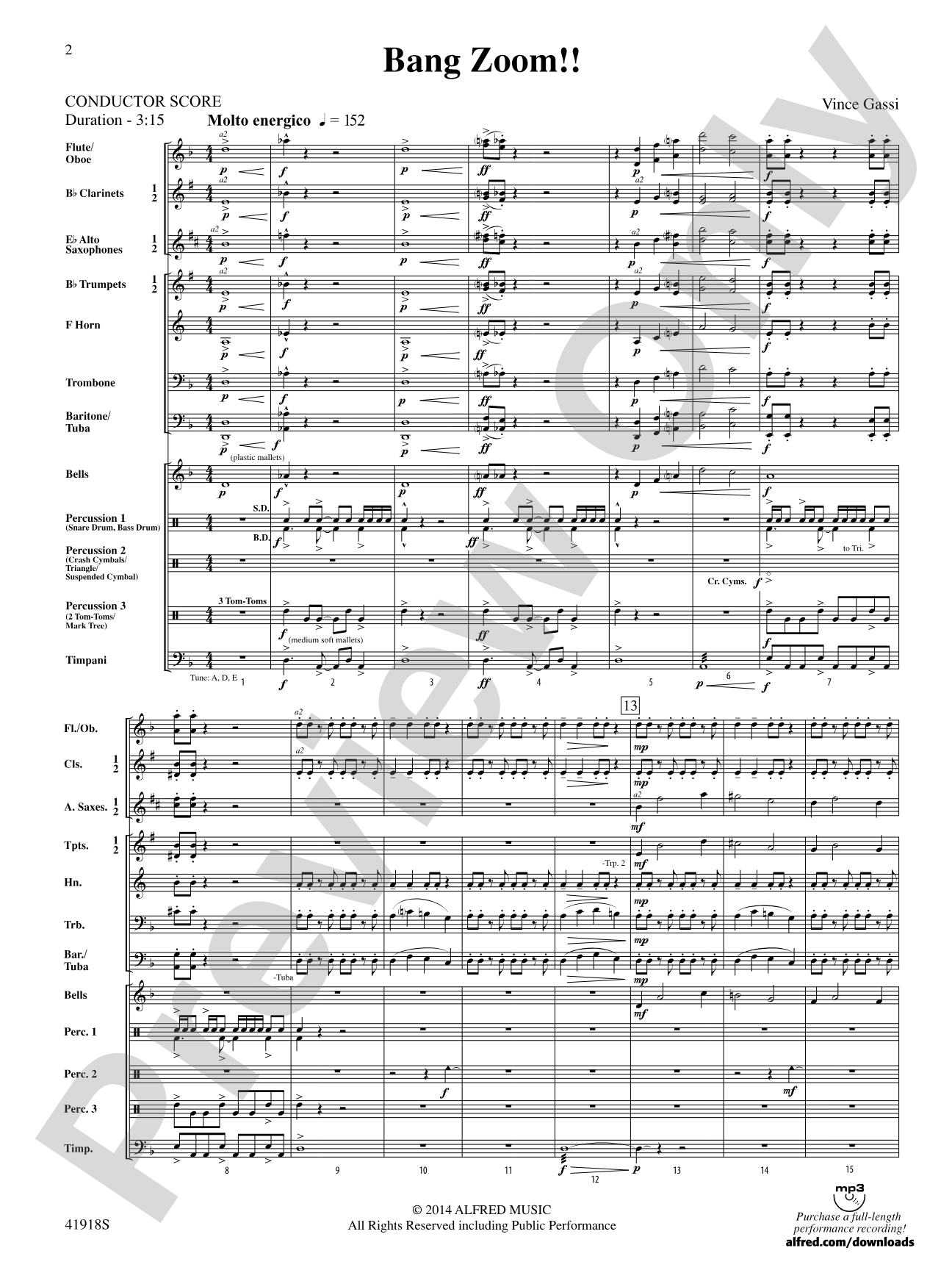Bang Zoom!: Concert Band Conductor Score & Parts