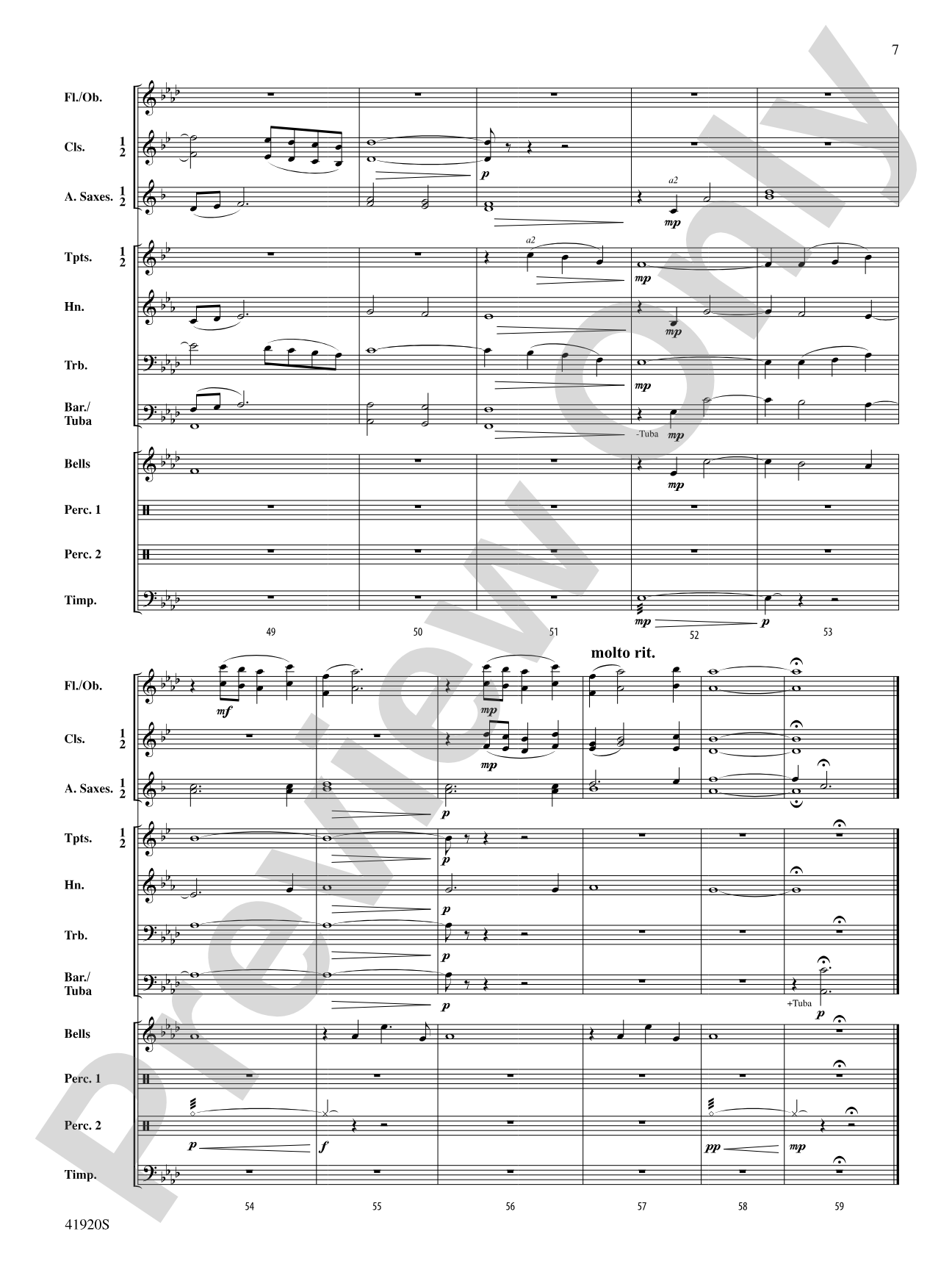 The Water Is Wide: Concert Band Conductor Score & Parts