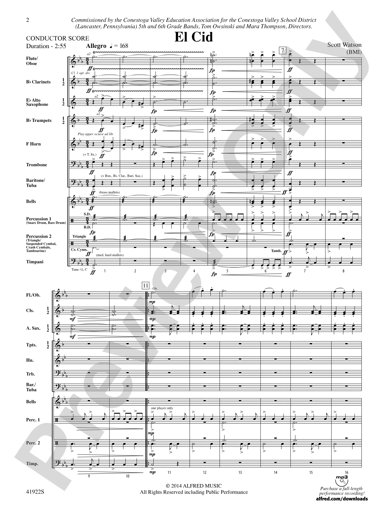 El Cid: Concert Band Conductor Score & Parts