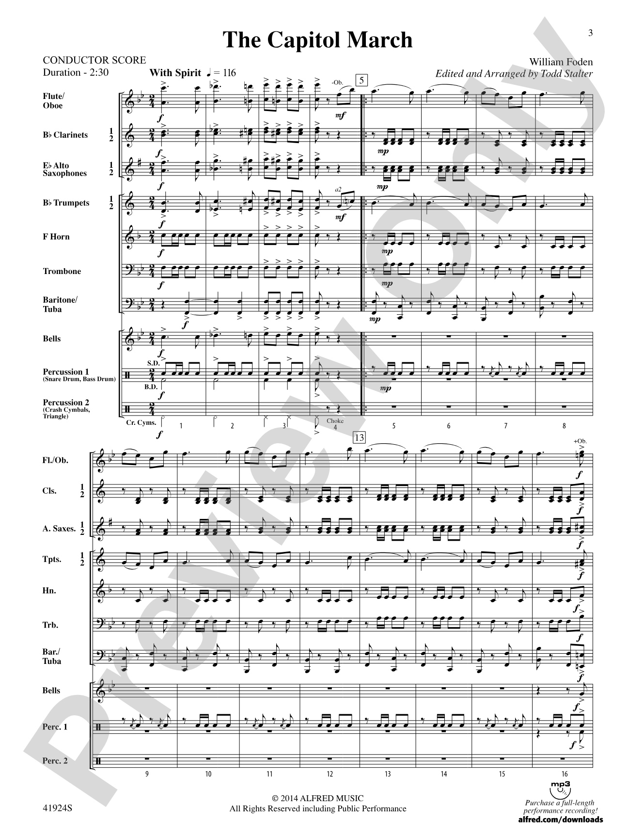 The Capitol March: Concert Band Conductor Score & Parts