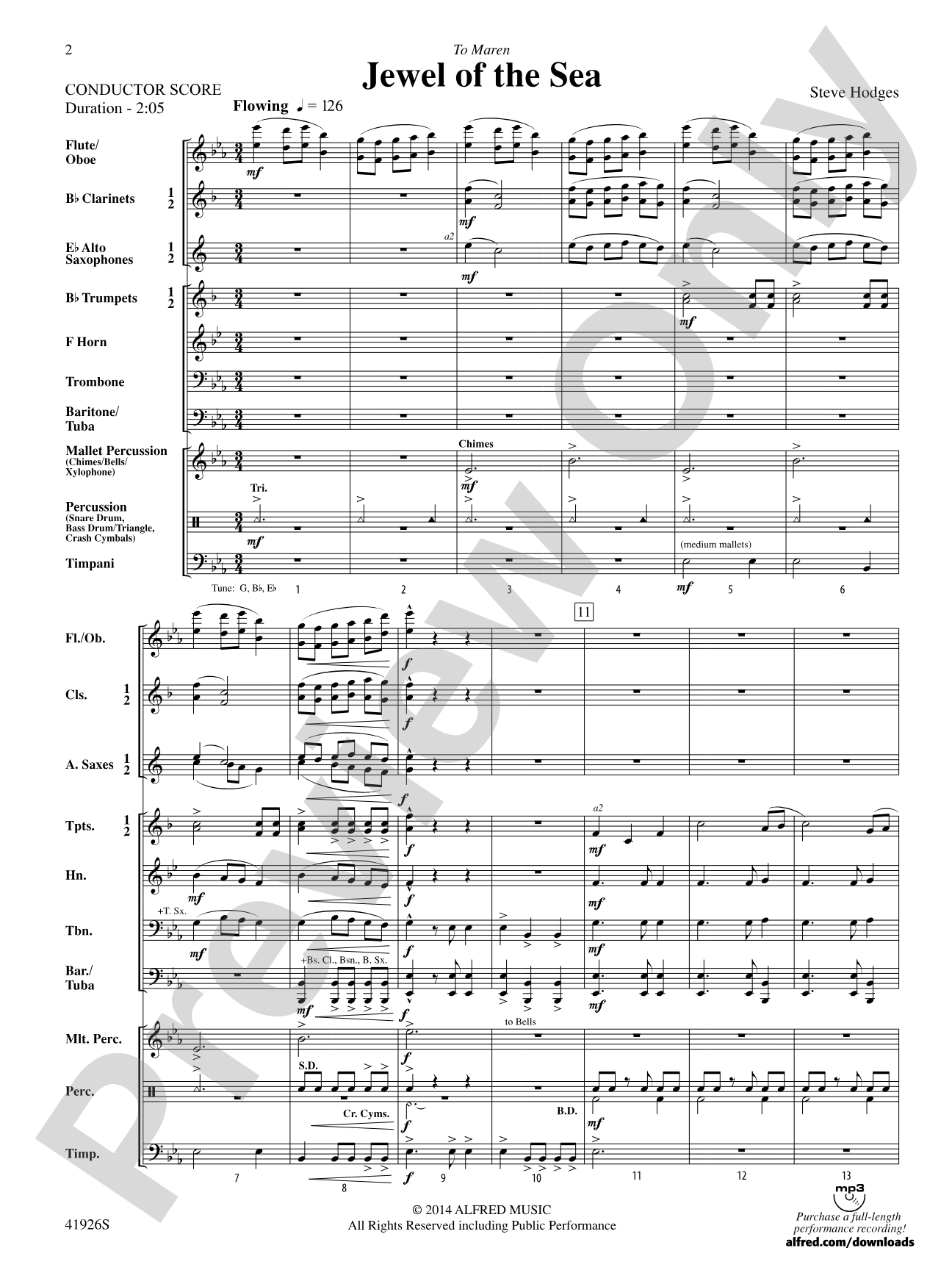 Jewel of the Sea: Concert Band Conductor Score & Parts