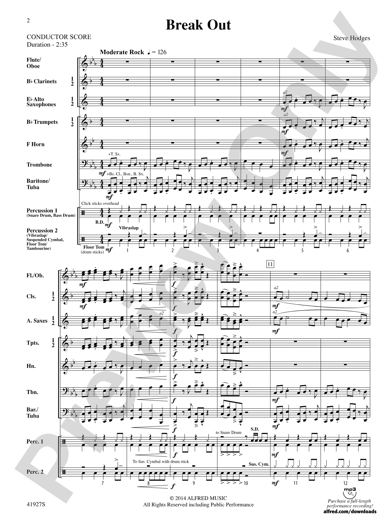 Break Out: Concert Band Conductor Score & Parts