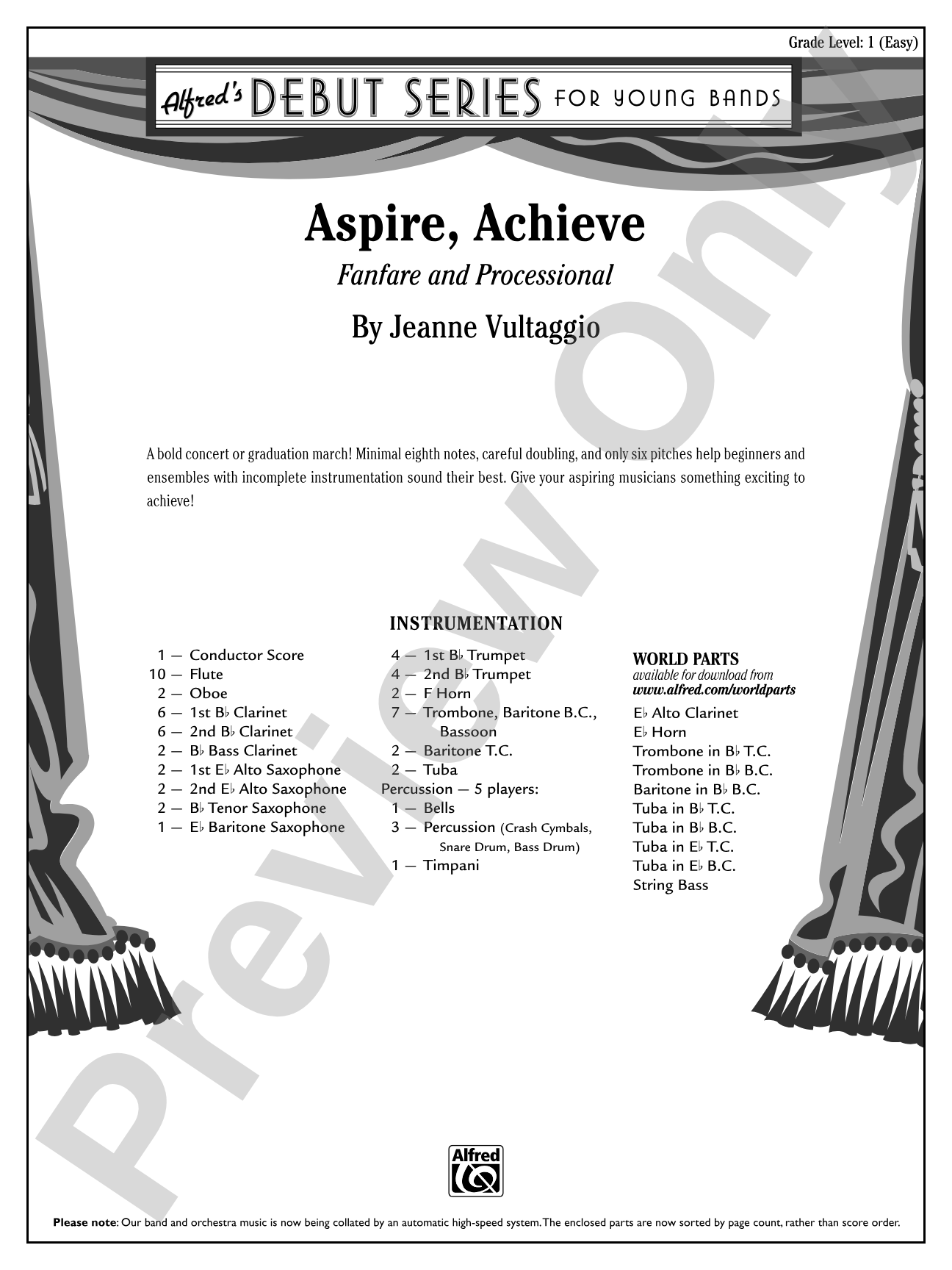 Aspire, Achieve: Concert Band Conductor Score & Parts