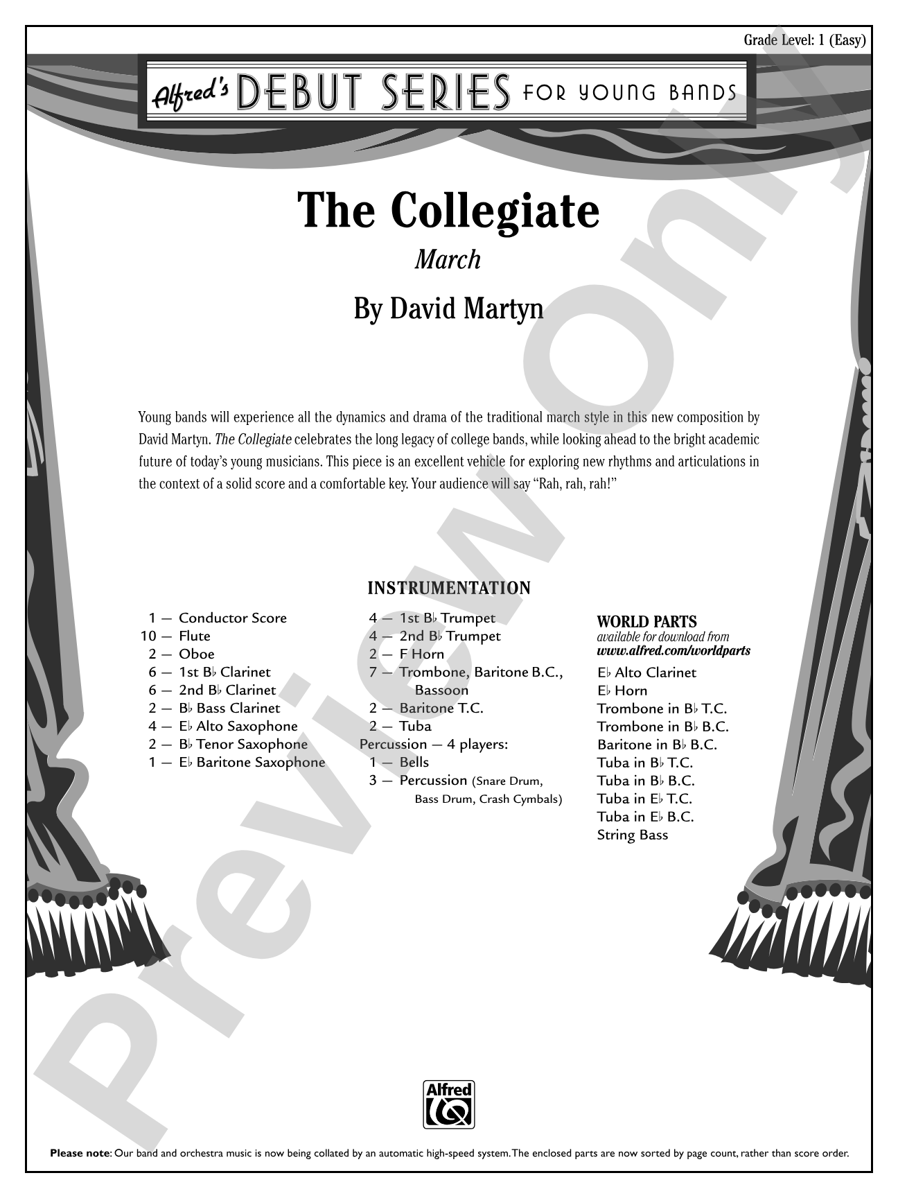 The Collegiate: Concert Band Conductor Score & Parts