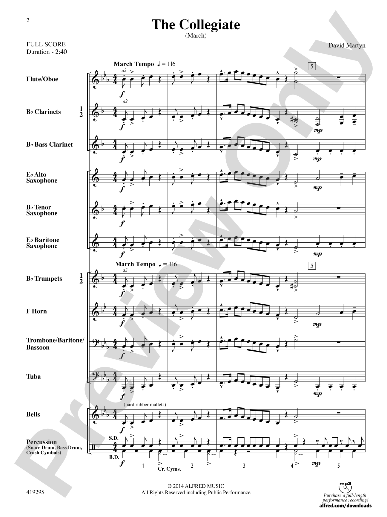 The Collegiate: Concert Band Conductor Score & Parts