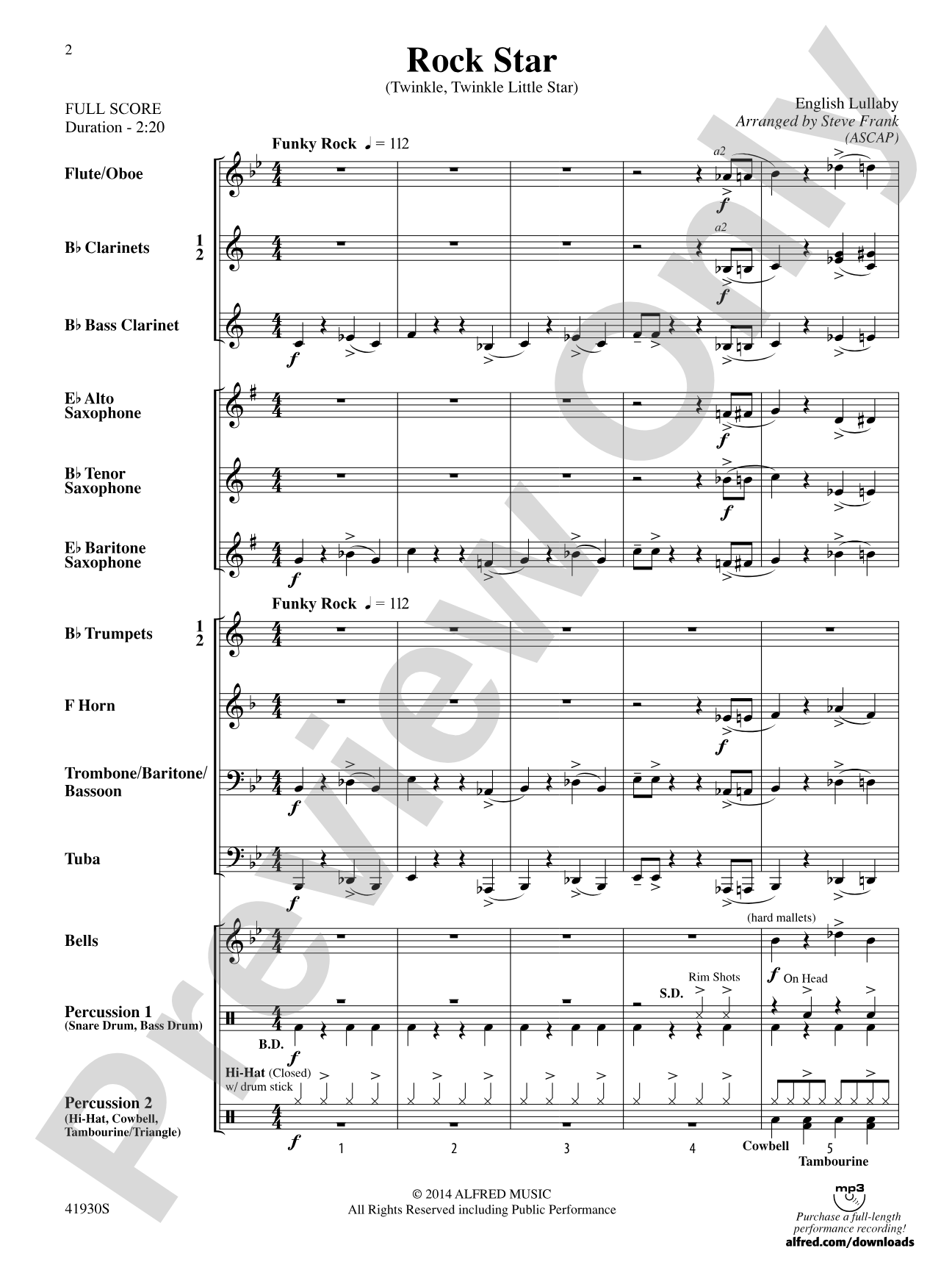 Rock Star: Concert Band Conductor Score & Parts