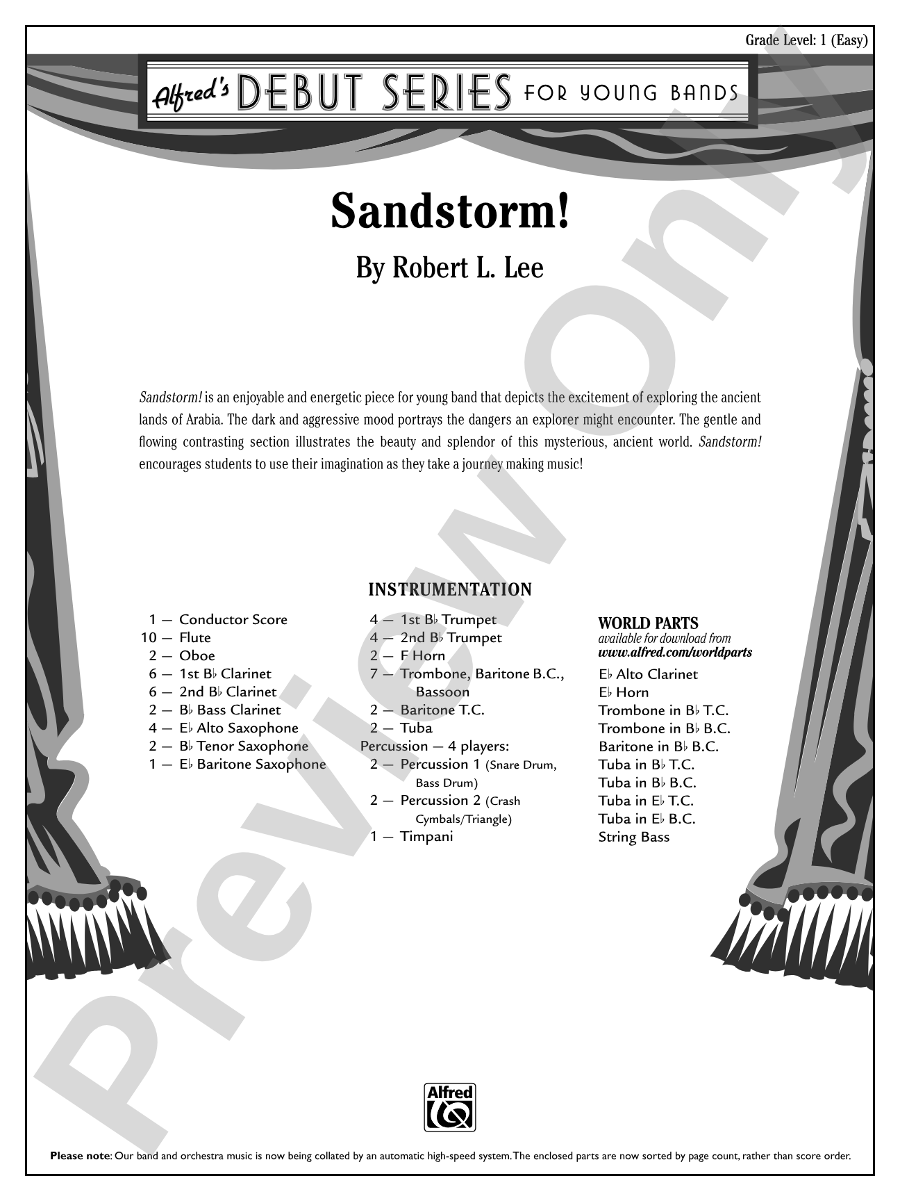 Sandstorm!: Concert Band Conductor Score & Parts