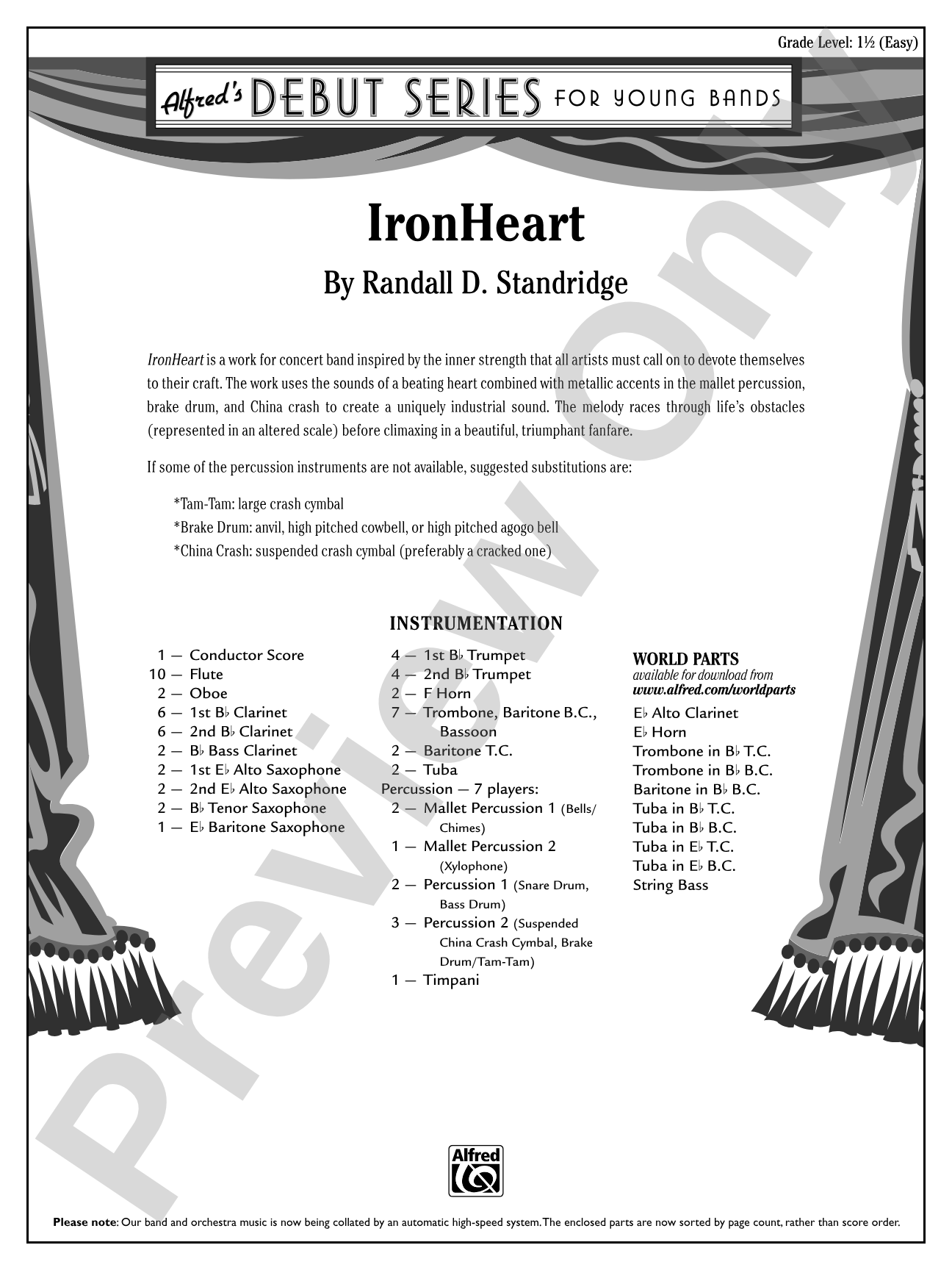IronHeart: Concert Band Conductor Score & Parts