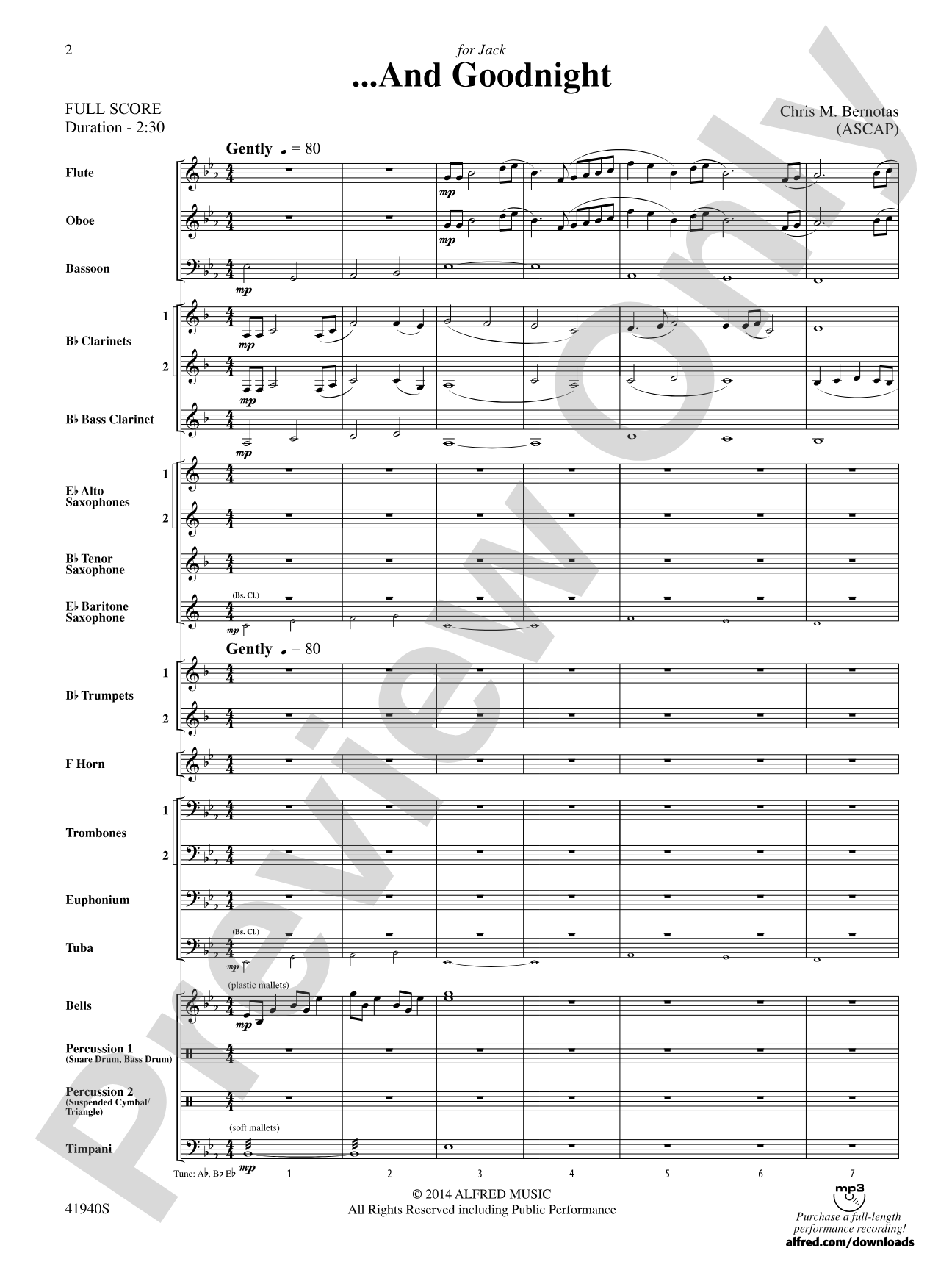 ... And Goodnight: Score