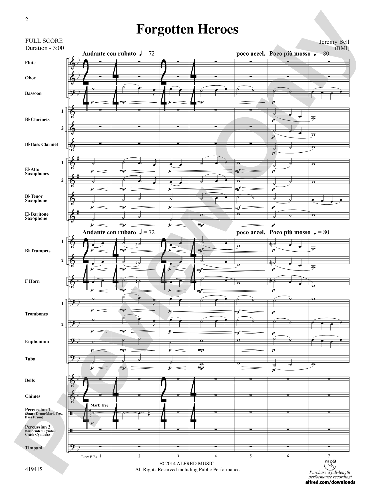 Forgotten Heroes: Concert Band Conductor Score & Parts