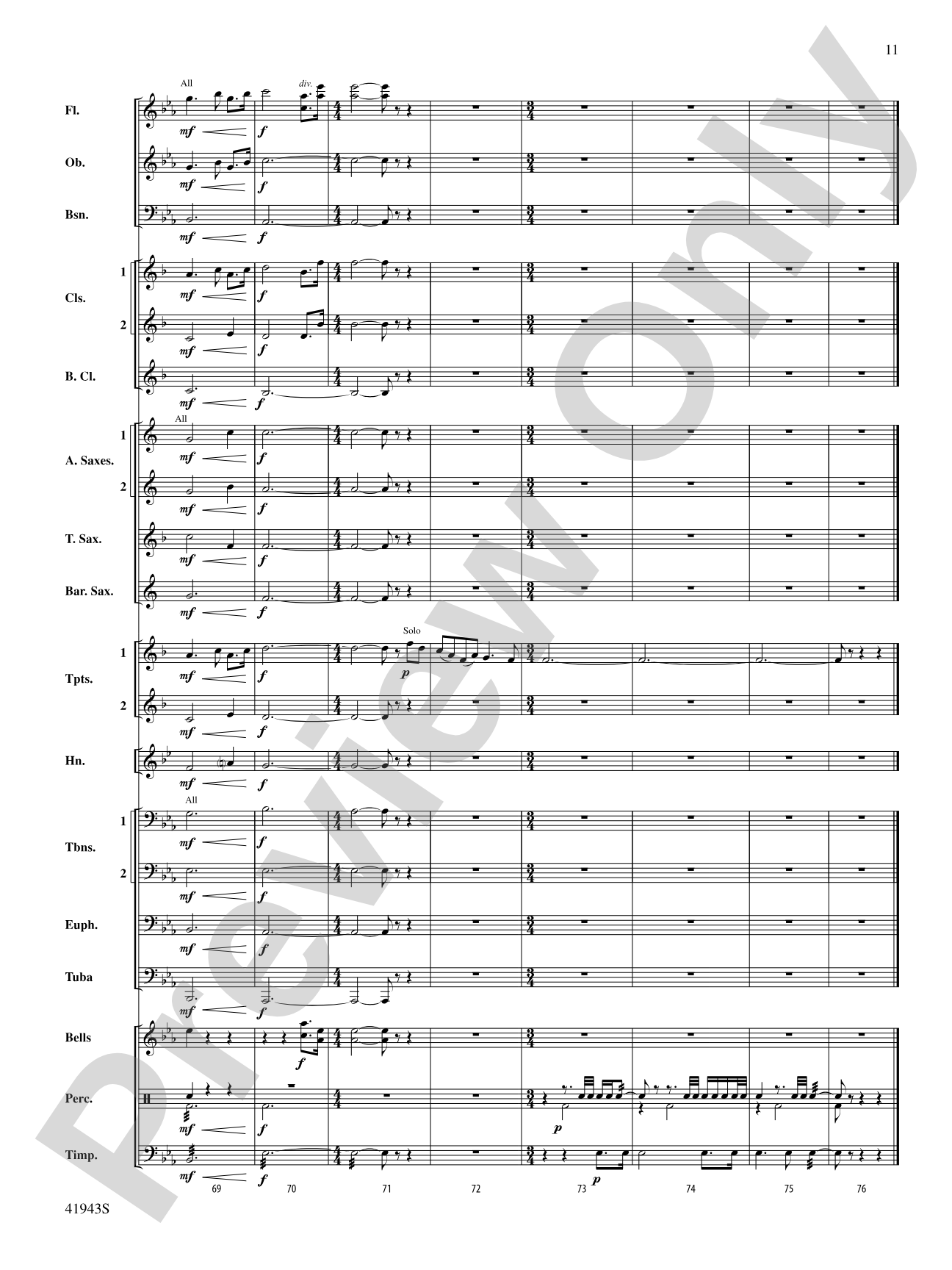 To Absent Friends: Concert Band Conductor Score & Parts