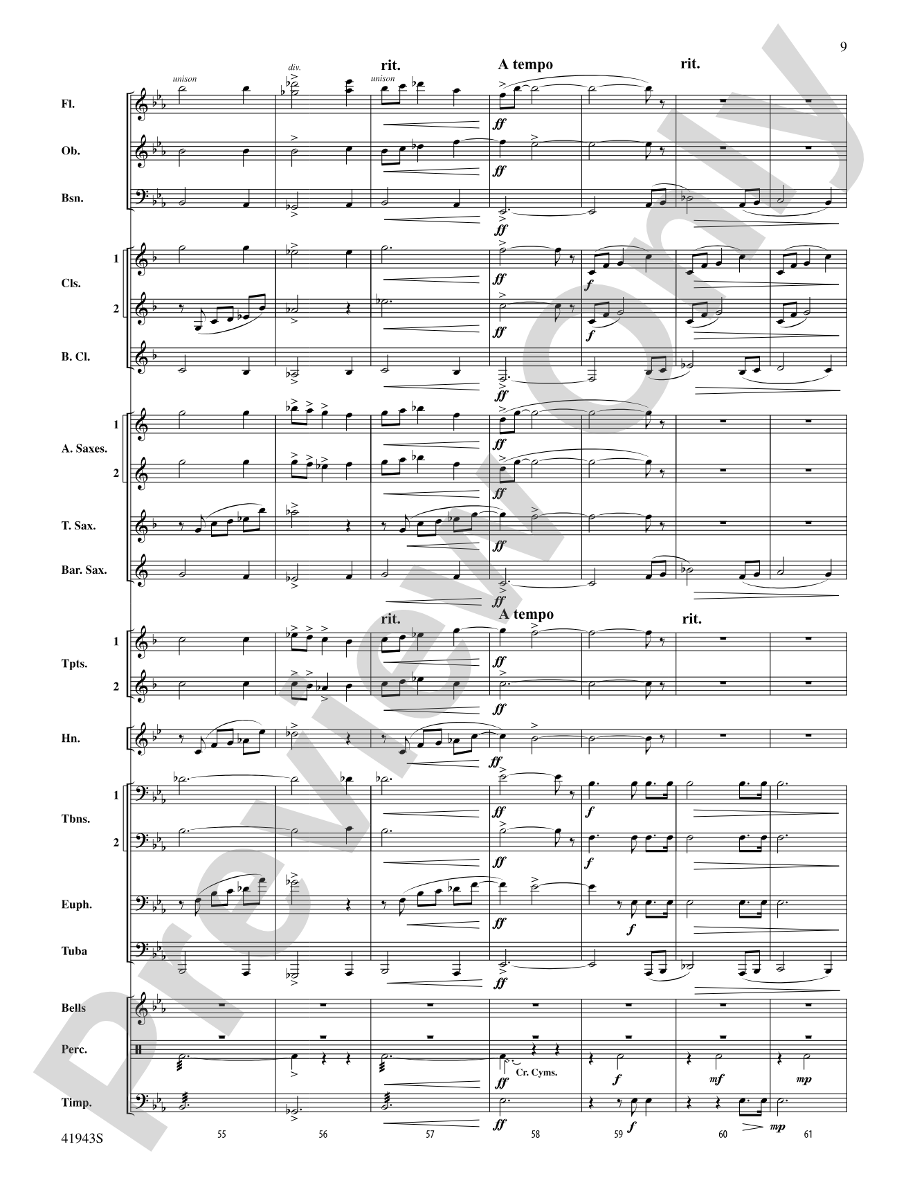 To Absent Friends: Concert Band Conductor Score & Parts