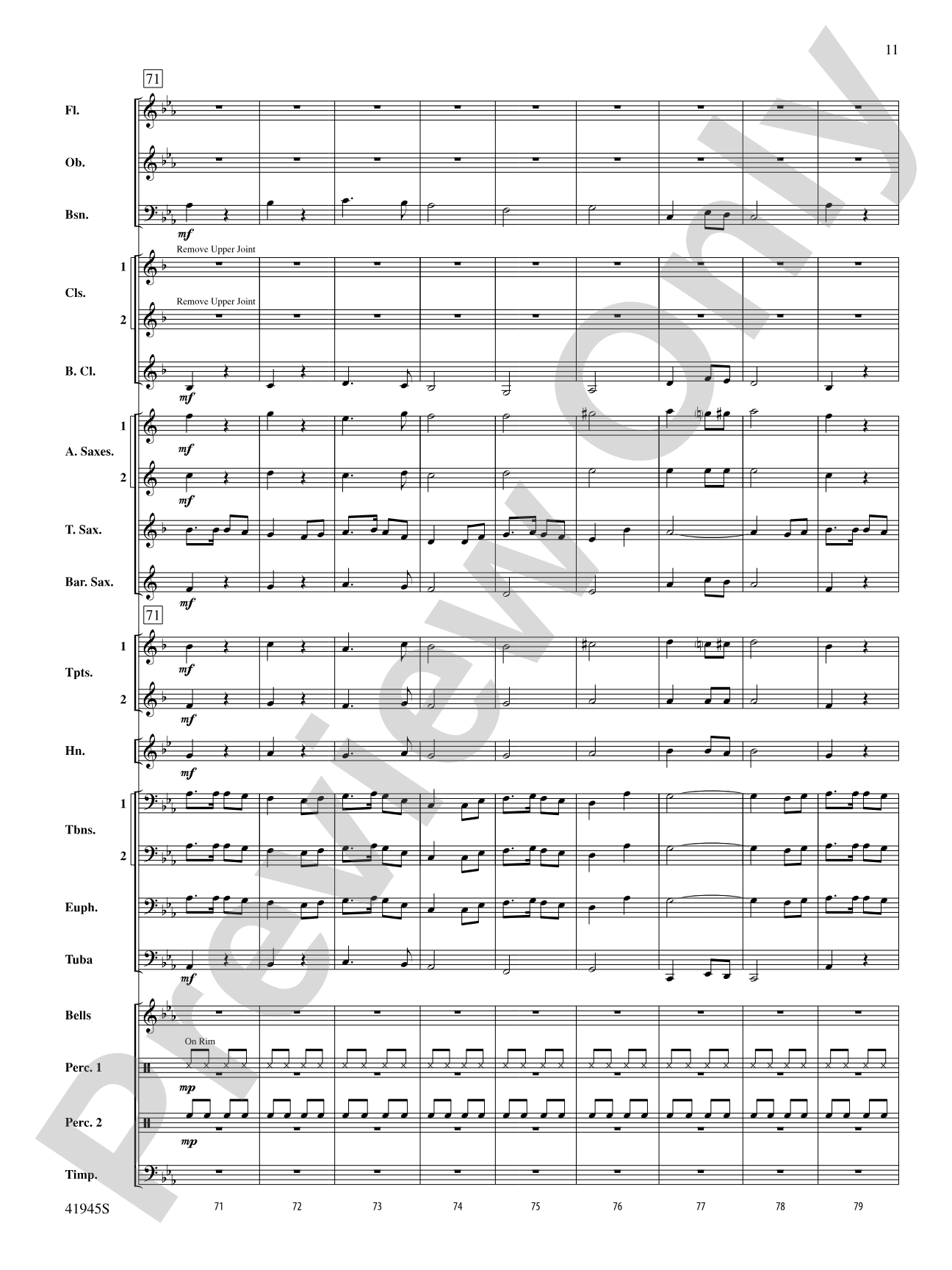 Clarinets Packing Up Early: Concert Band Conductor Score & Parts