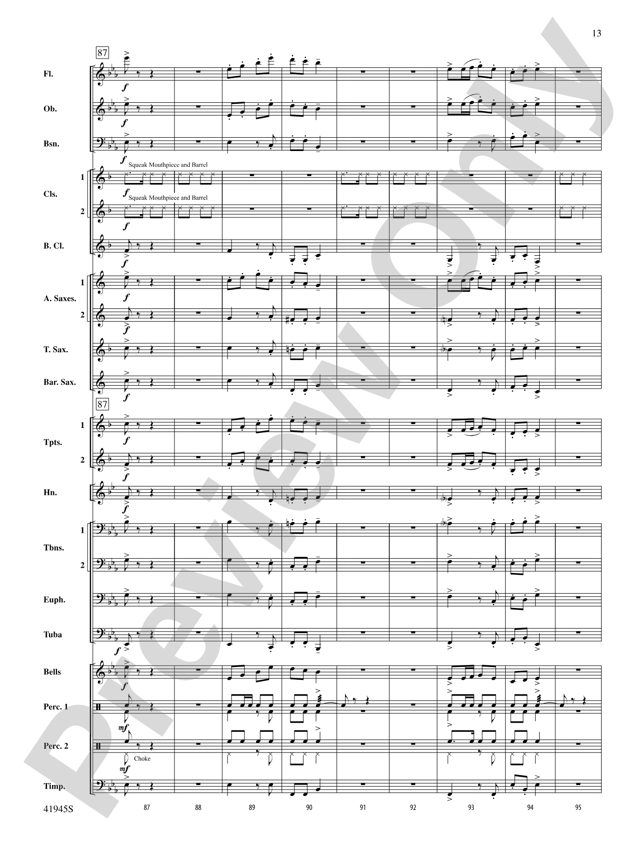 Clarinets Packing Up Early: Concert Band Conductor Score & Parts