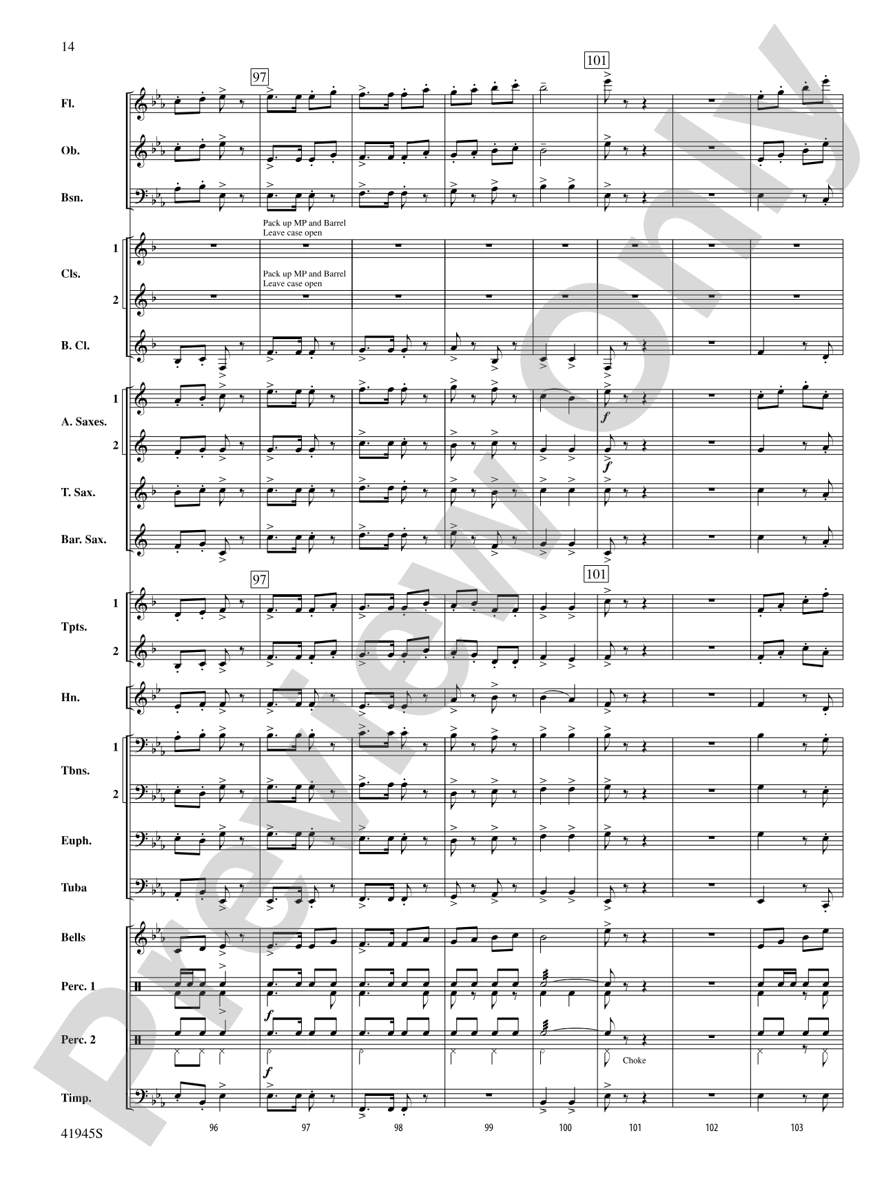 Clarinets Packing Up Early: Concert Band Conductor Score & Parts