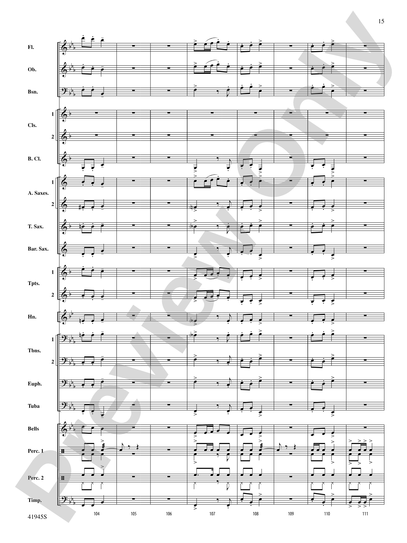 Clarinets Packing Up Early: Concert Band Conductor Score & Parts