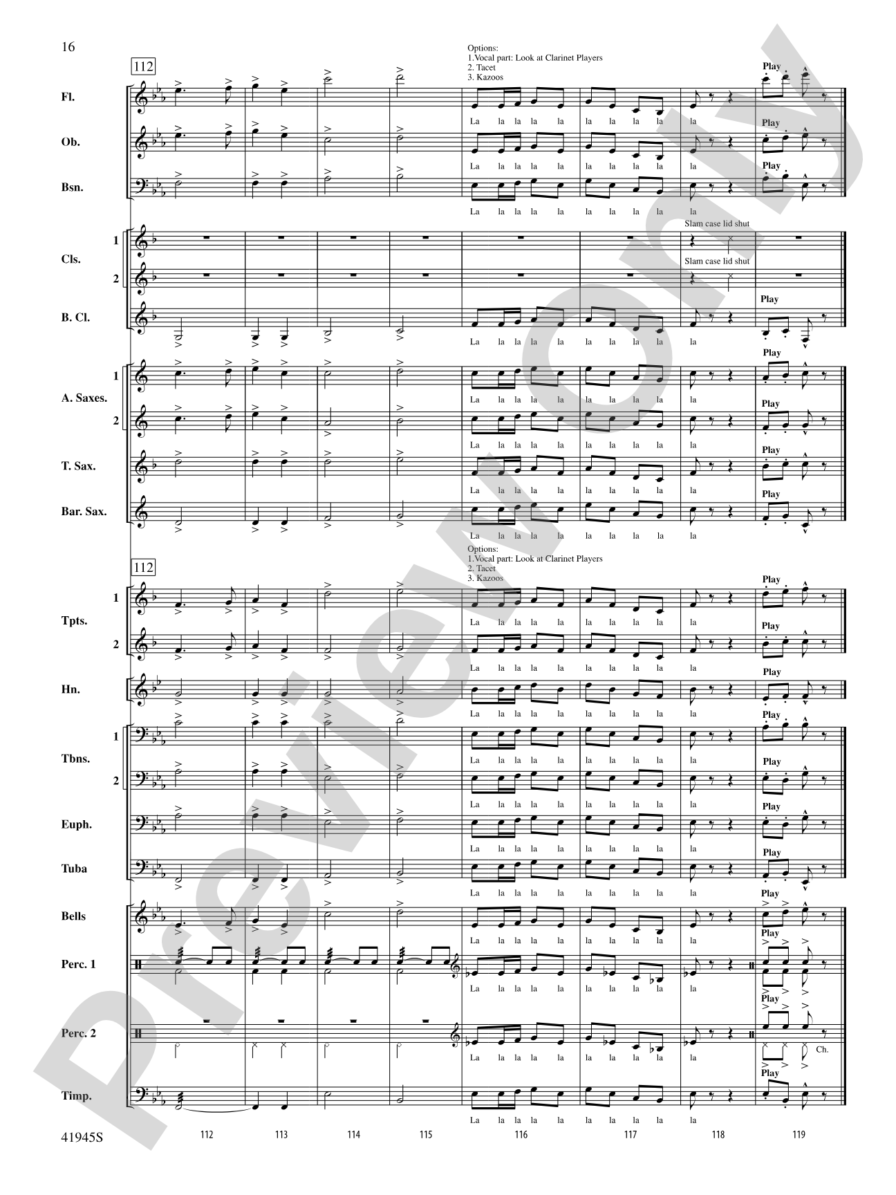 Clarinets Packing Up Early: Concert Band Conductor Score & Parts
