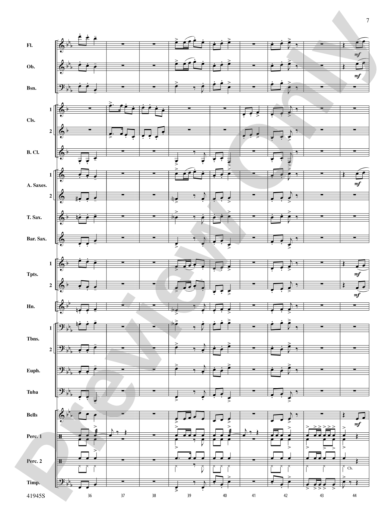 Clarinets Packing Up Early: Concert Band Conductor Score & Parts