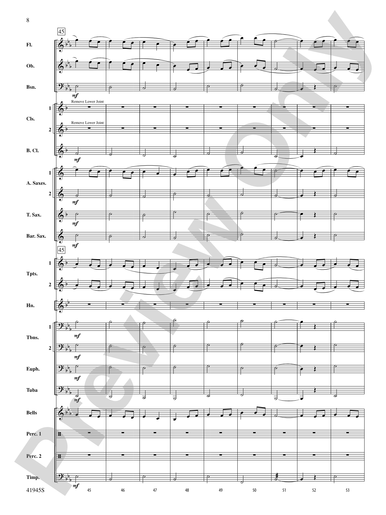 Clarinets Packing Up Early: Concert Band Conductor Score & Parts
