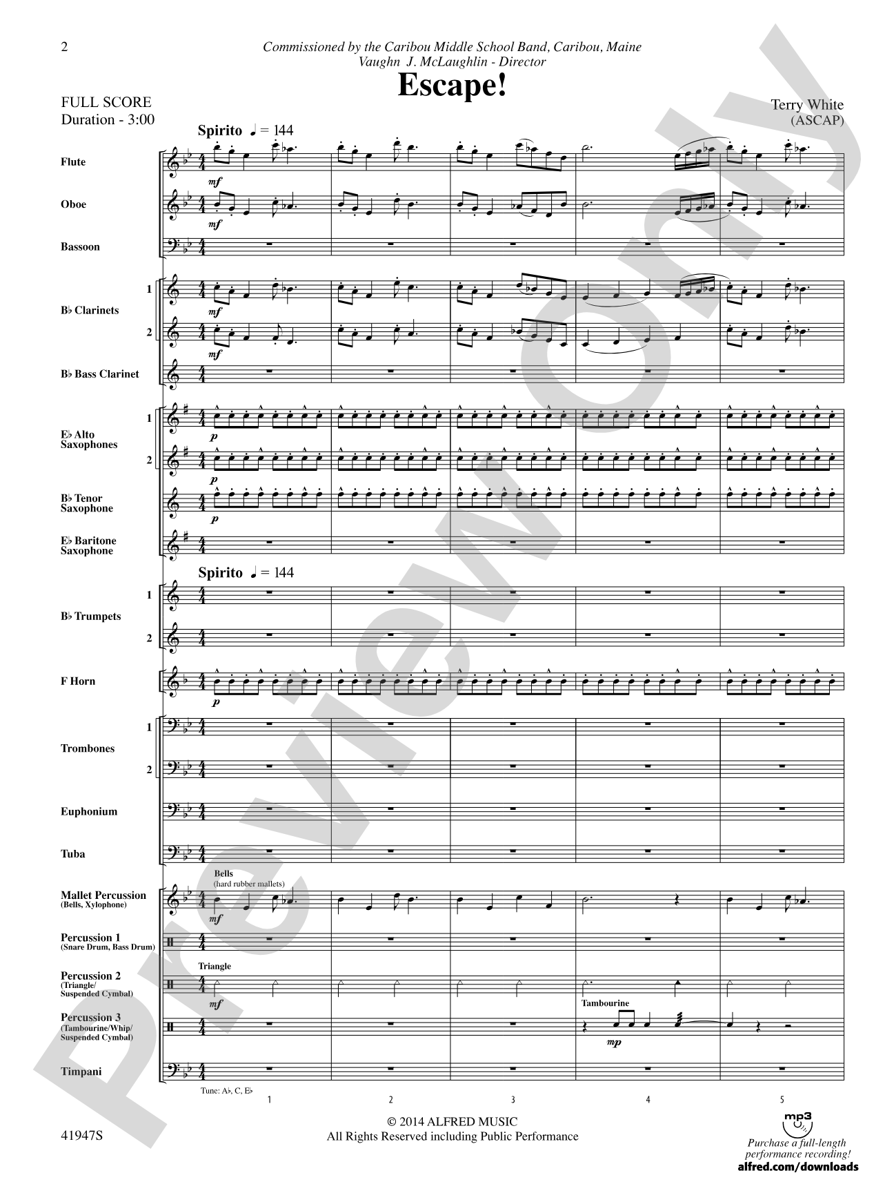 Escape!: Concert Band Conductor Score & Parts