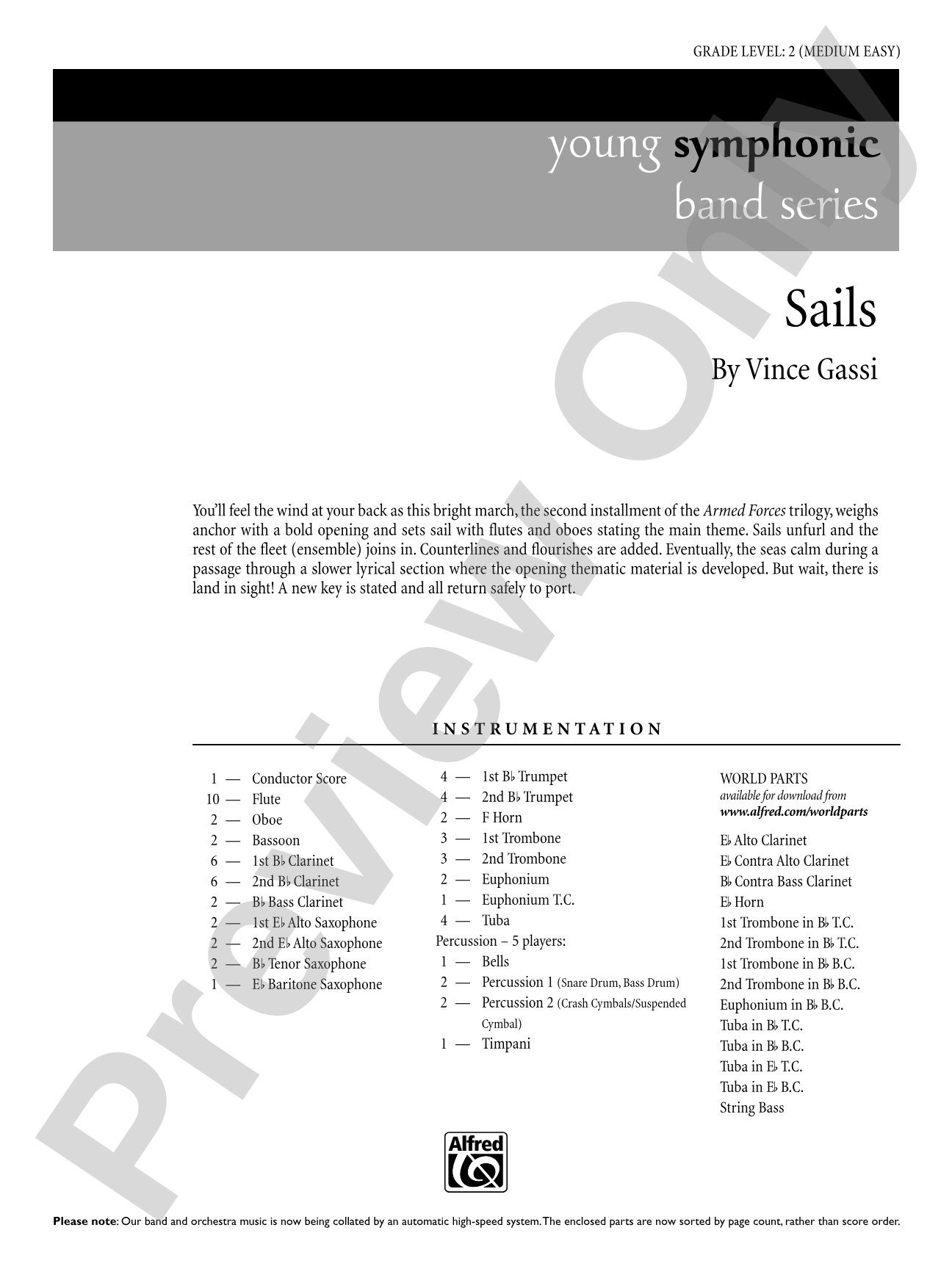 Sails: Concert Band Conductor Score & Parts