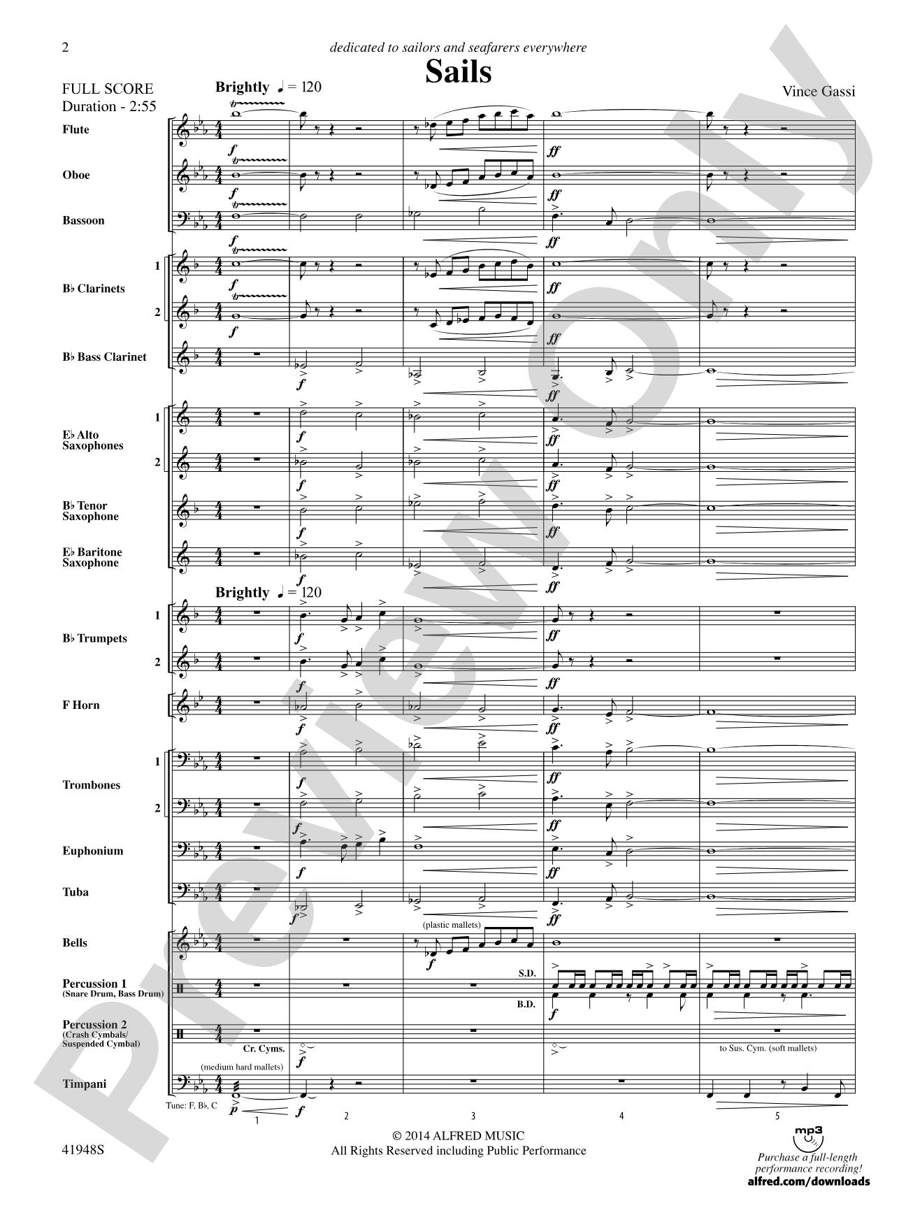Sails: Concert Band Conductor Score & Parts