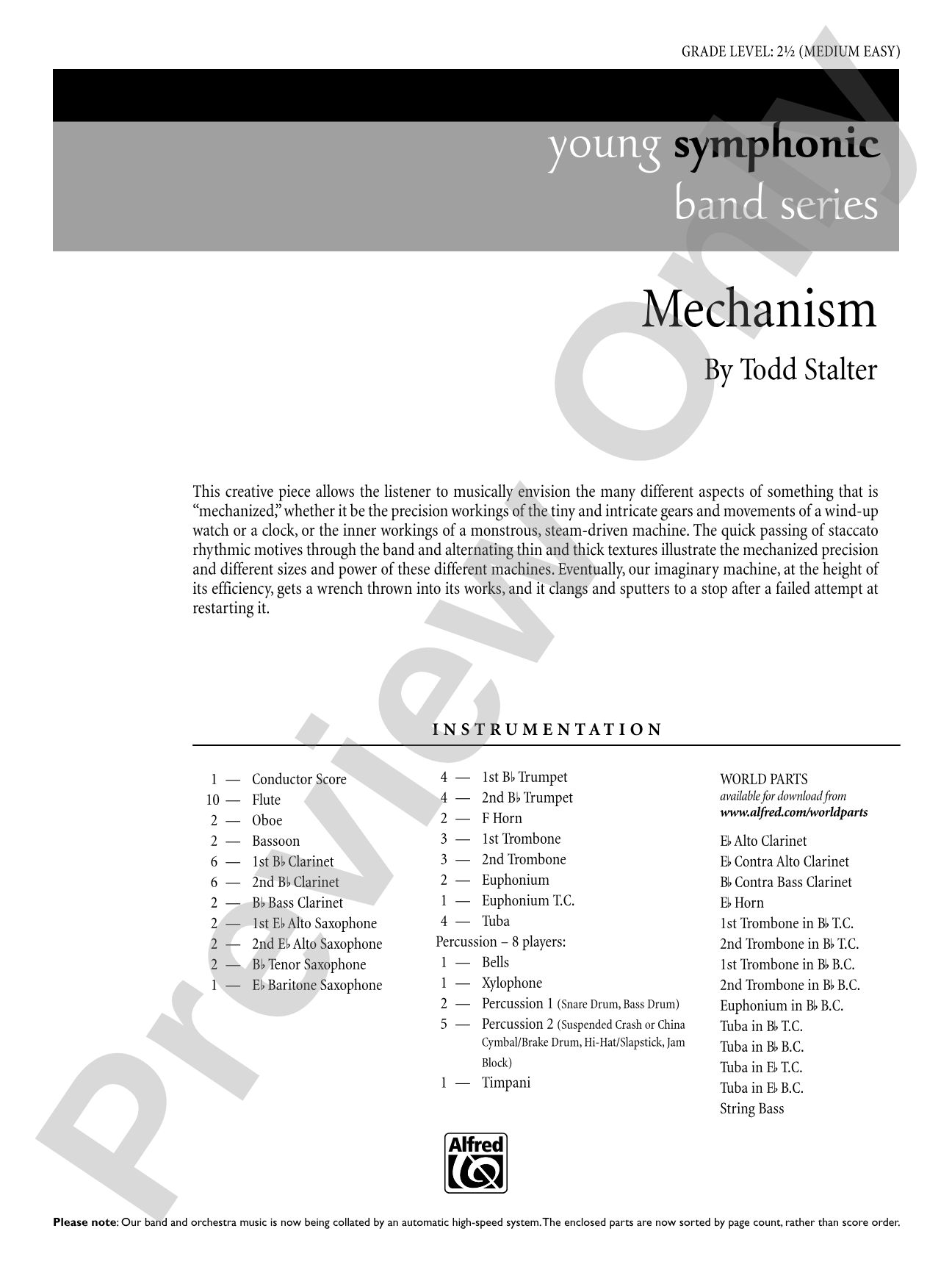 Mechanism: Concert Band Conductor Score & Parts