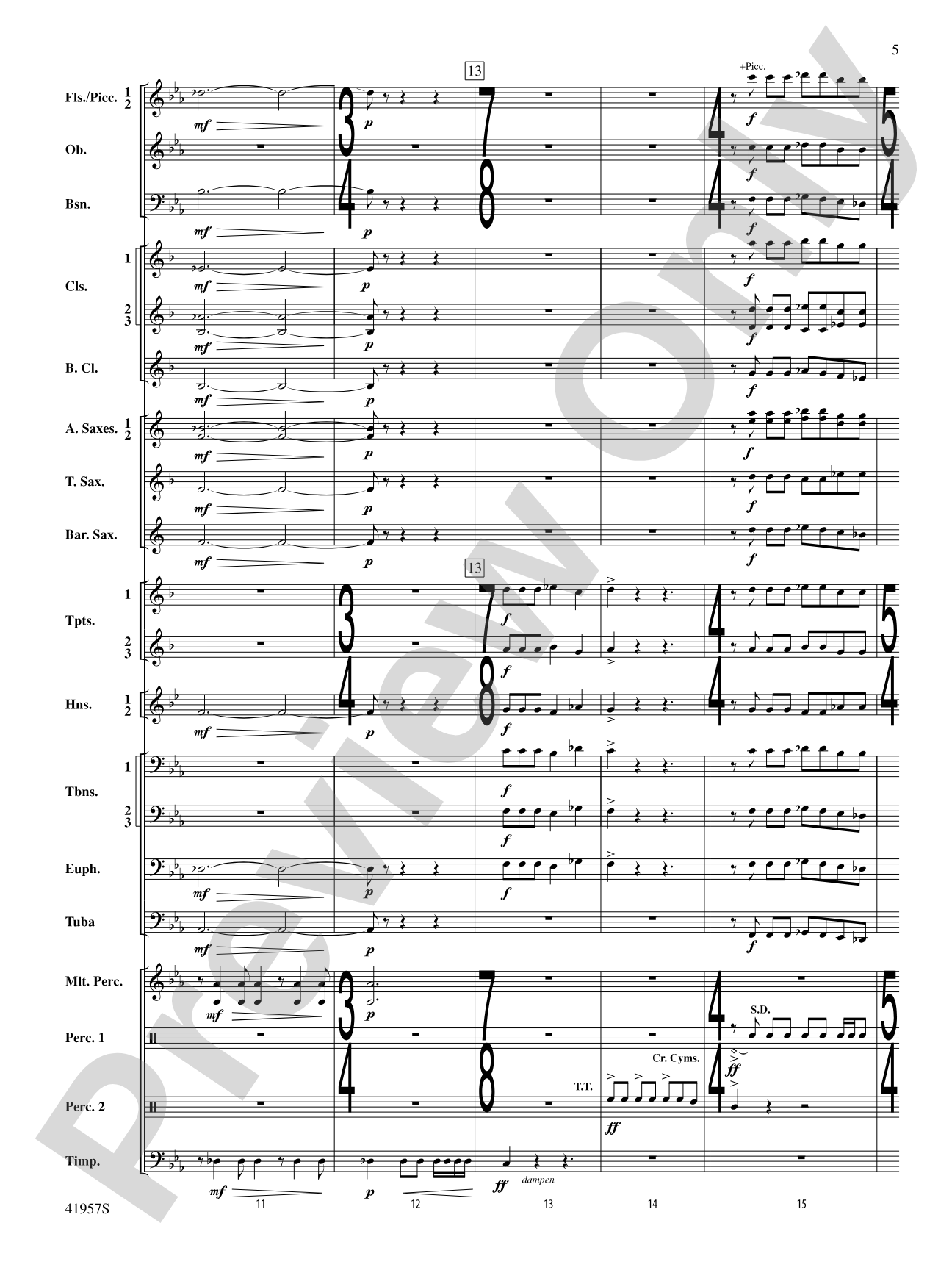 Runway Five: Concert Band Conductor Score & Parts