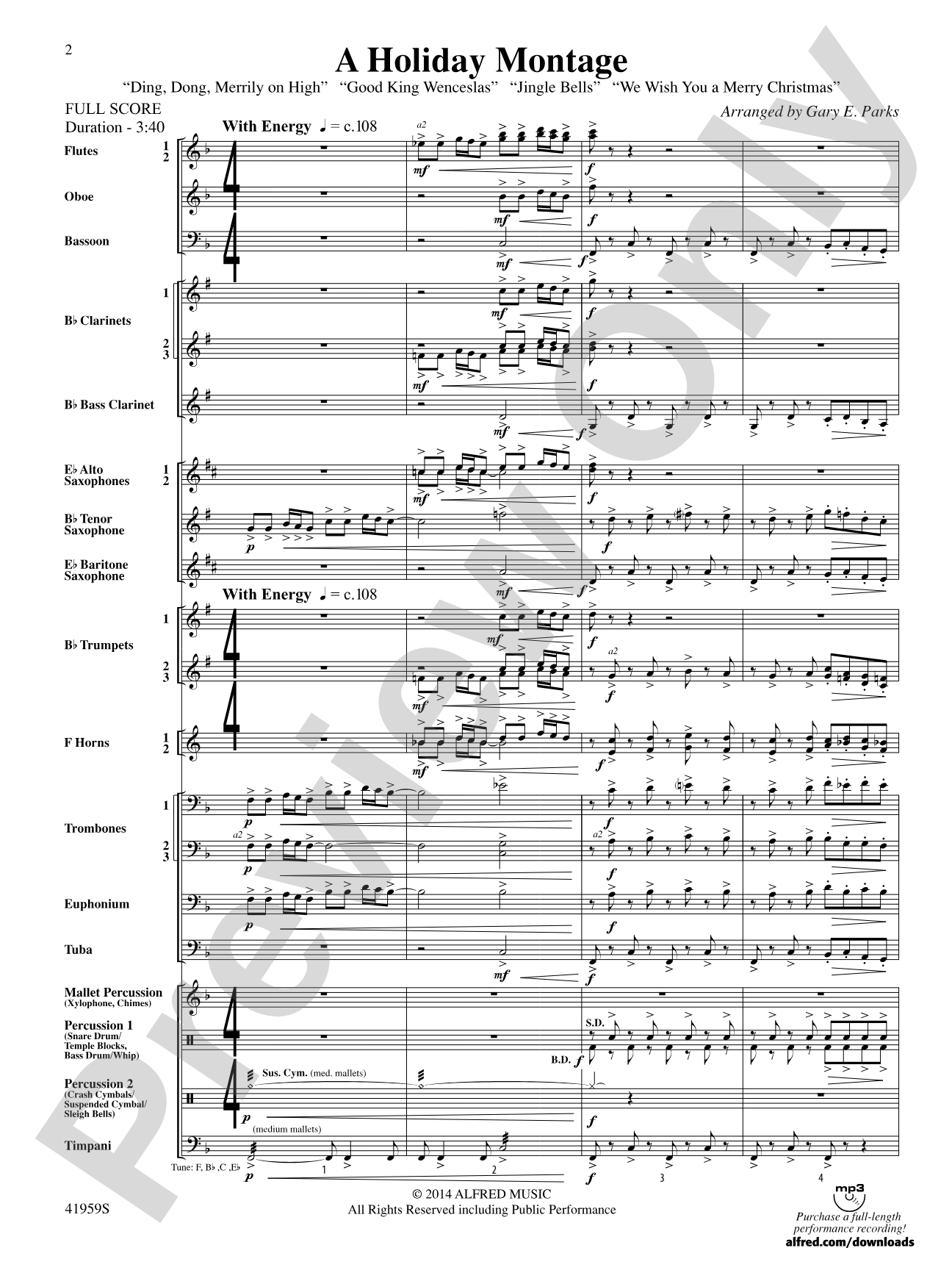 A Holiday Montage: Concert Band Conductor Score & Parts