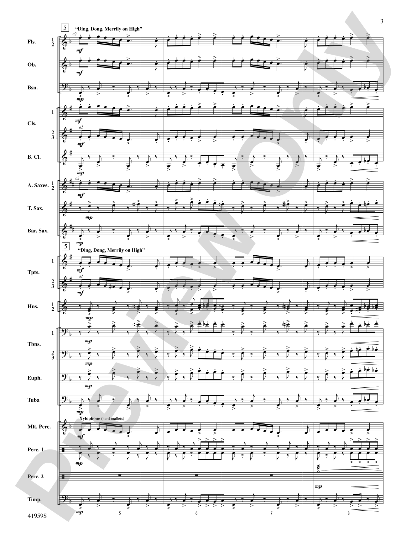 A Holiday Montage: Concert Band Conductor Score & Parts