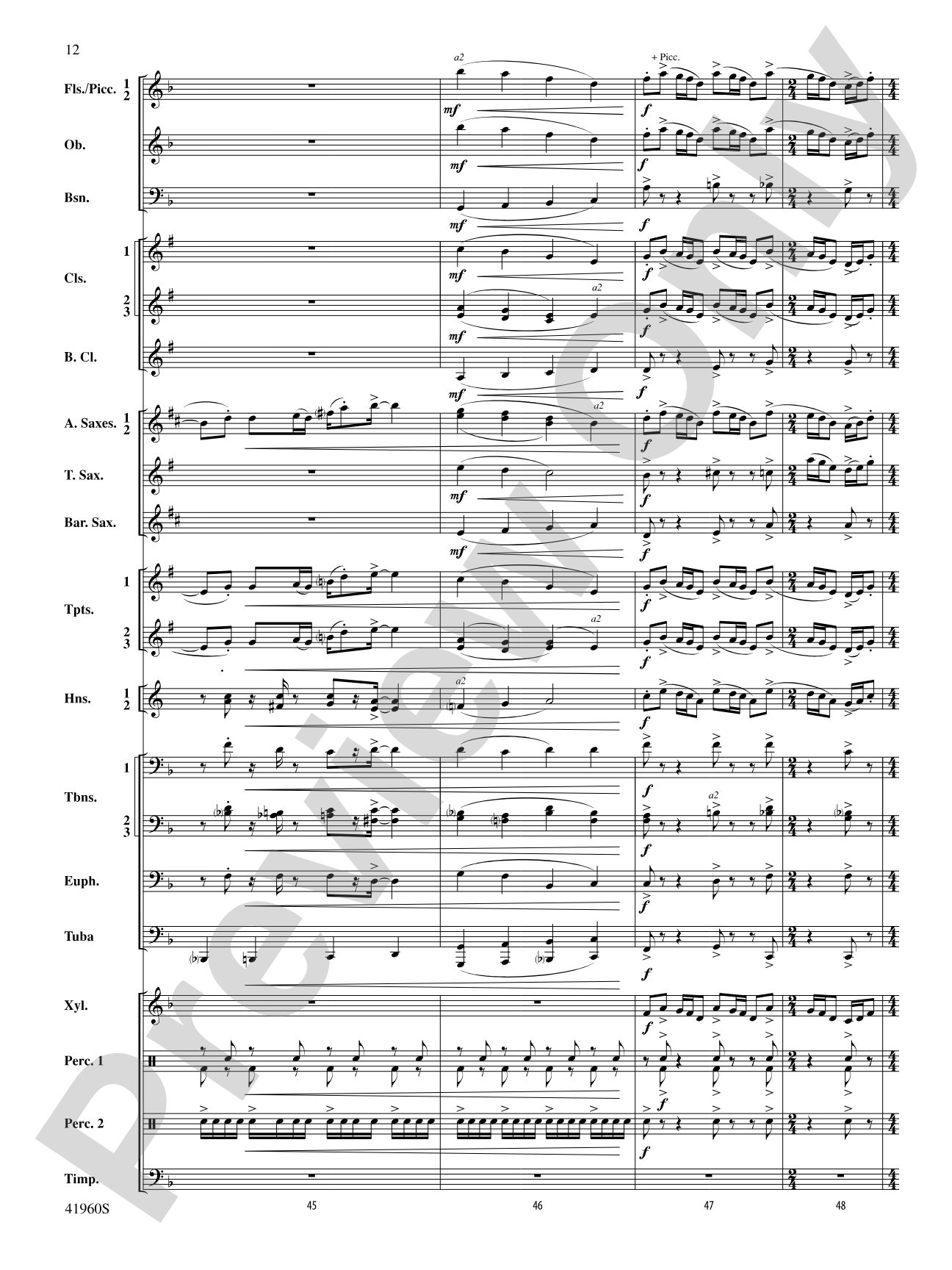 Platte River Hoedown: Concert Band Conductor Score & Parts