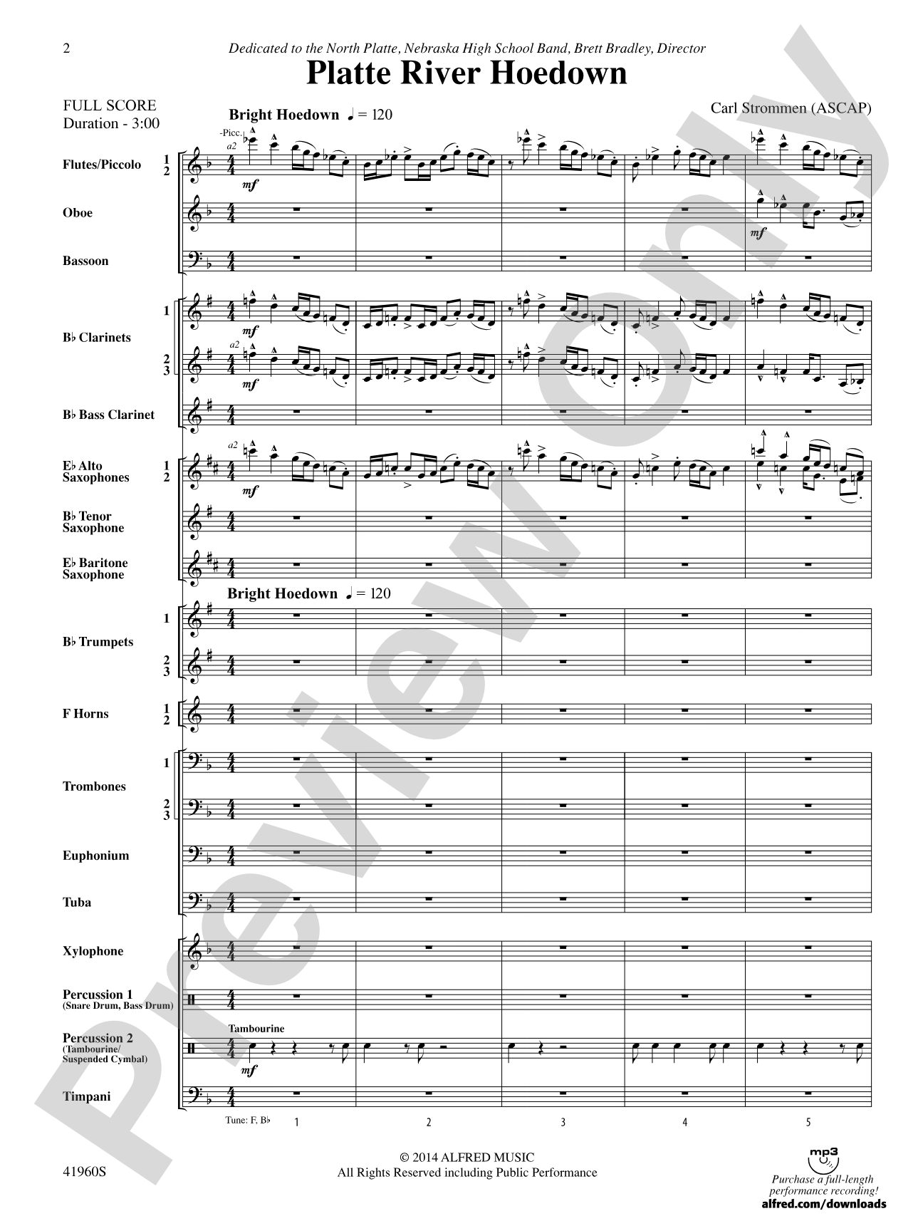 Platte River Hoedown: Concert Band Conductor Score & Parts