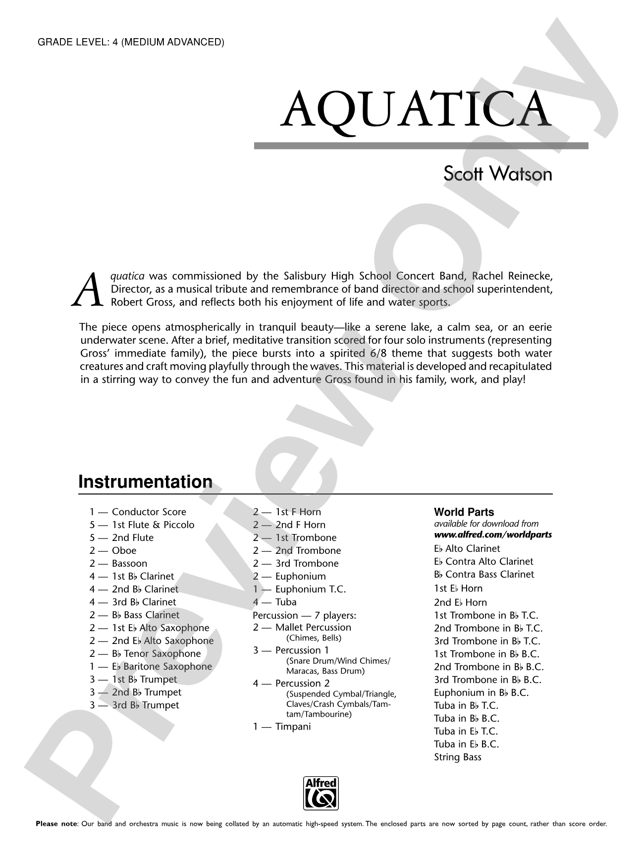 Aquatica: Score