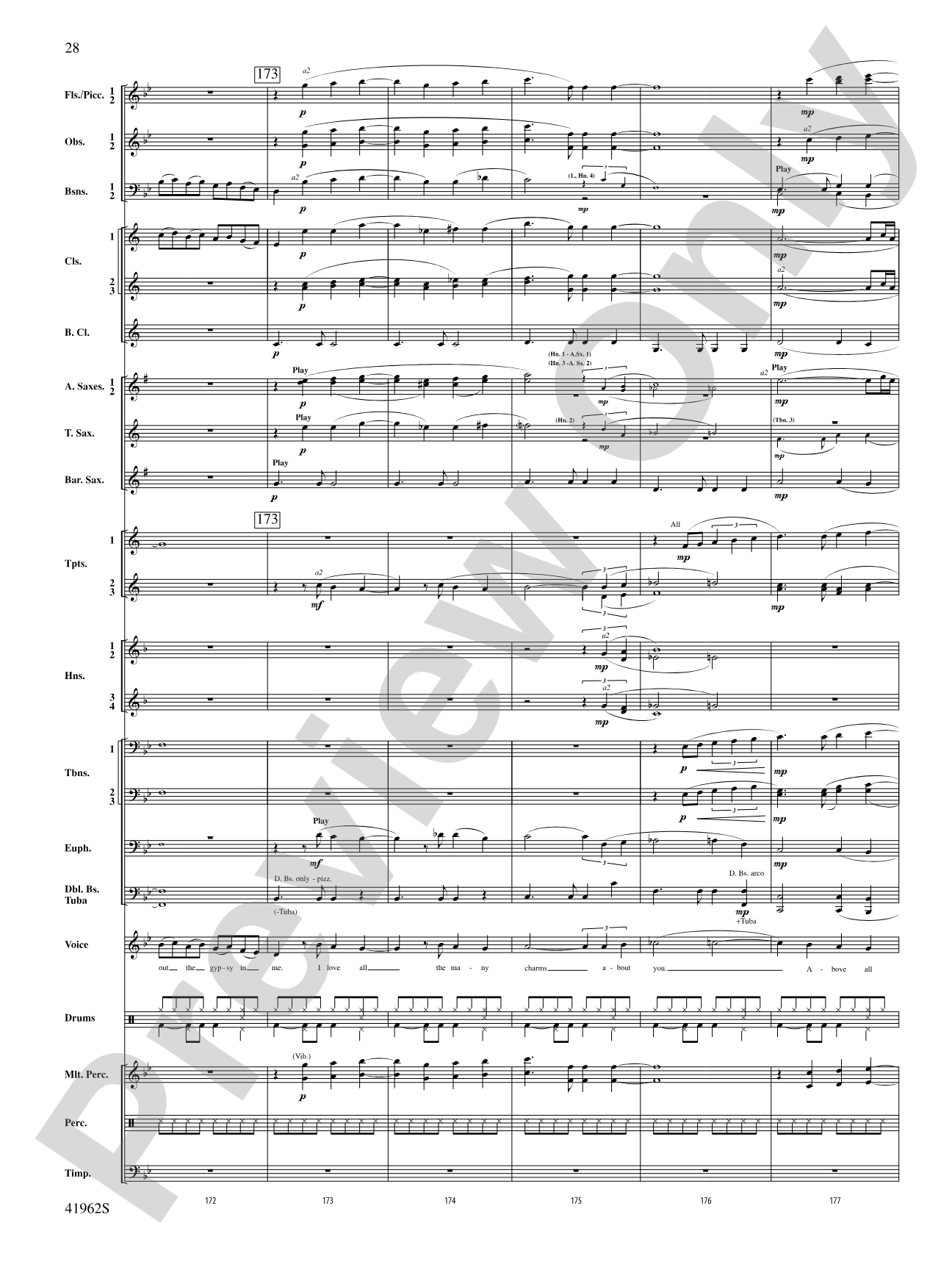 A Gershwin Tribute to Love: Concert Band Conductor Score & Parts