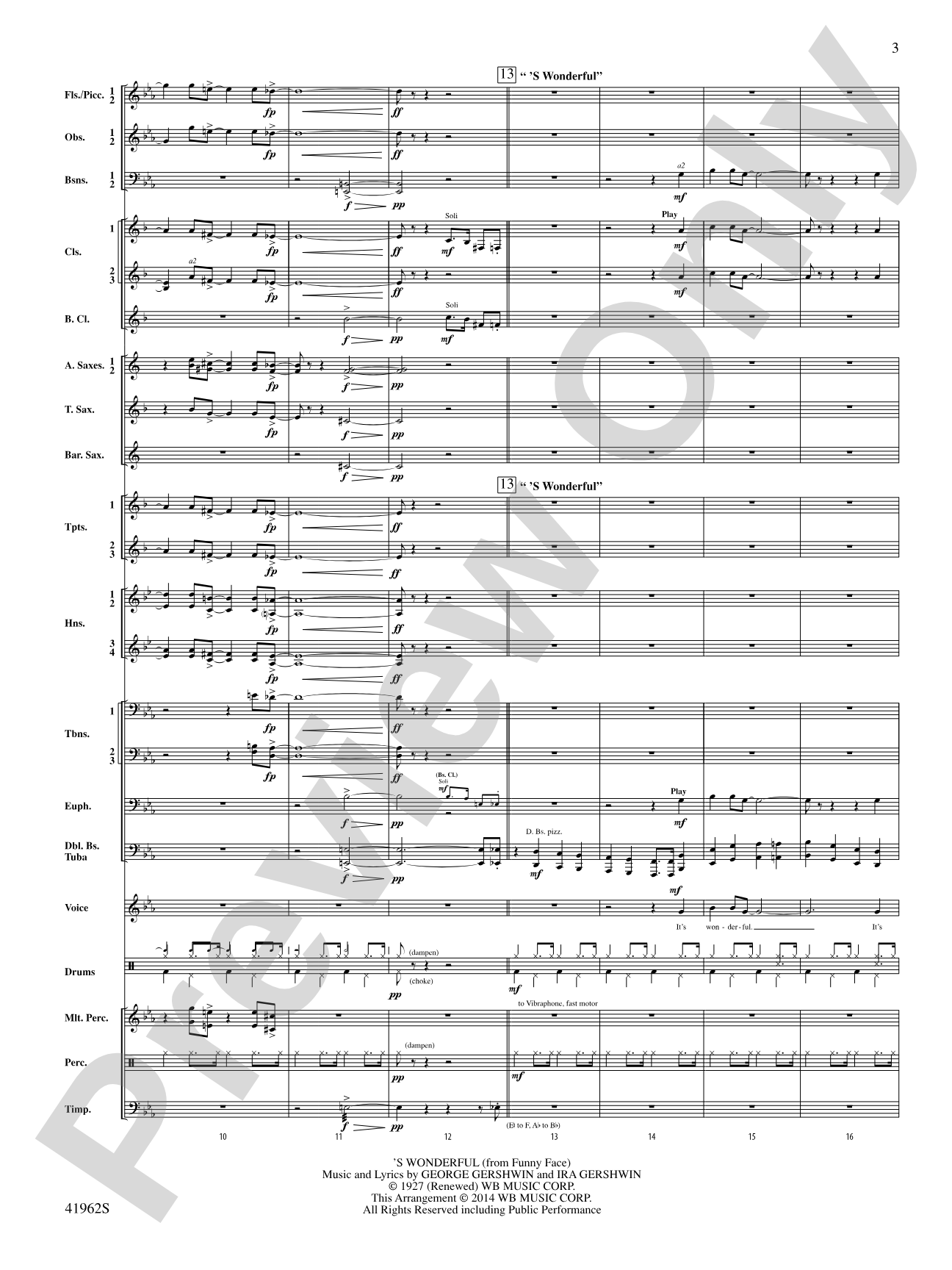 A Gershwin Tribute to Love: Concert Band Conductor Score & Parts