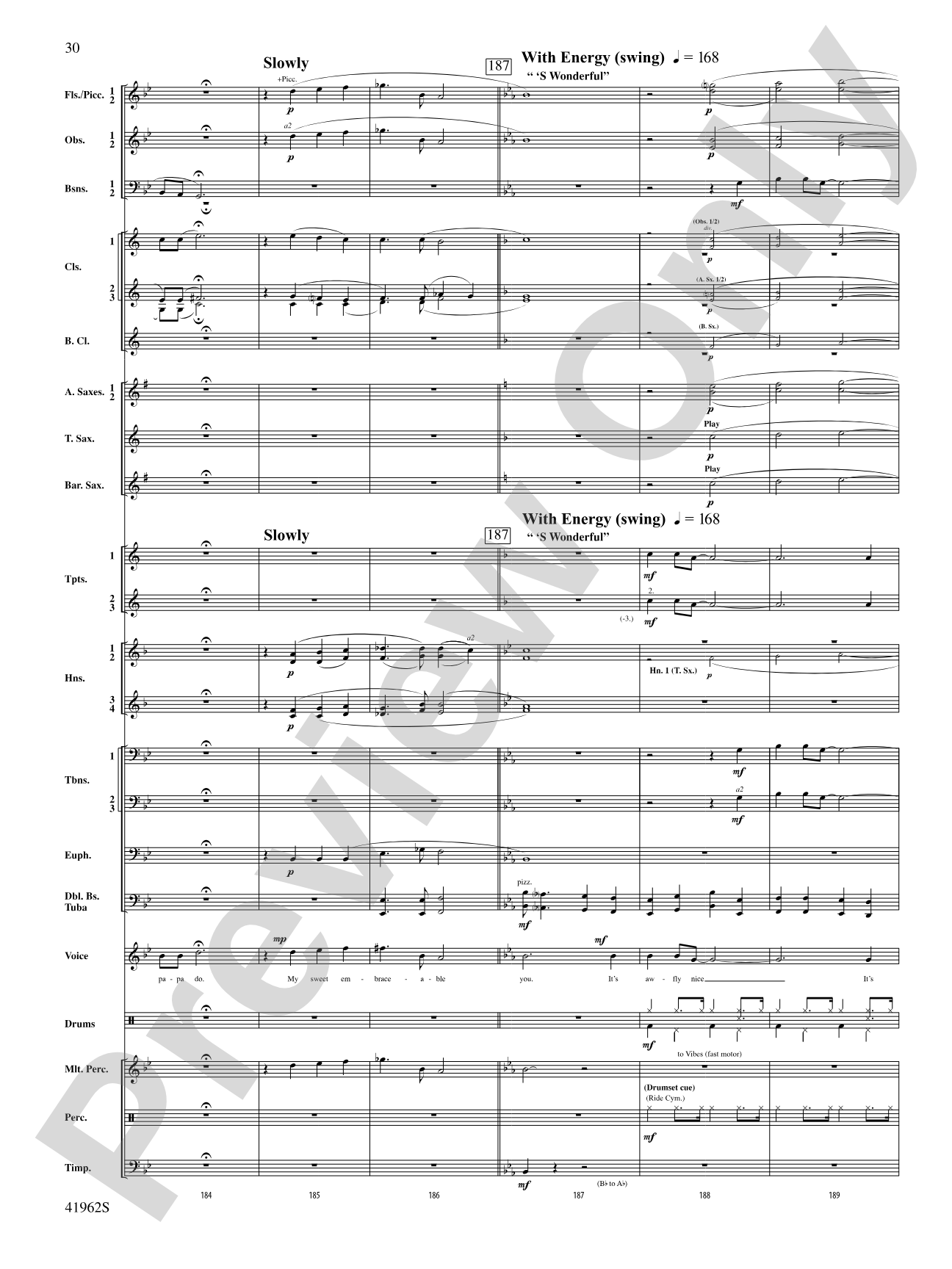 A Gershwin Tribute to Love: Concert Band Conductor Score & Parts
